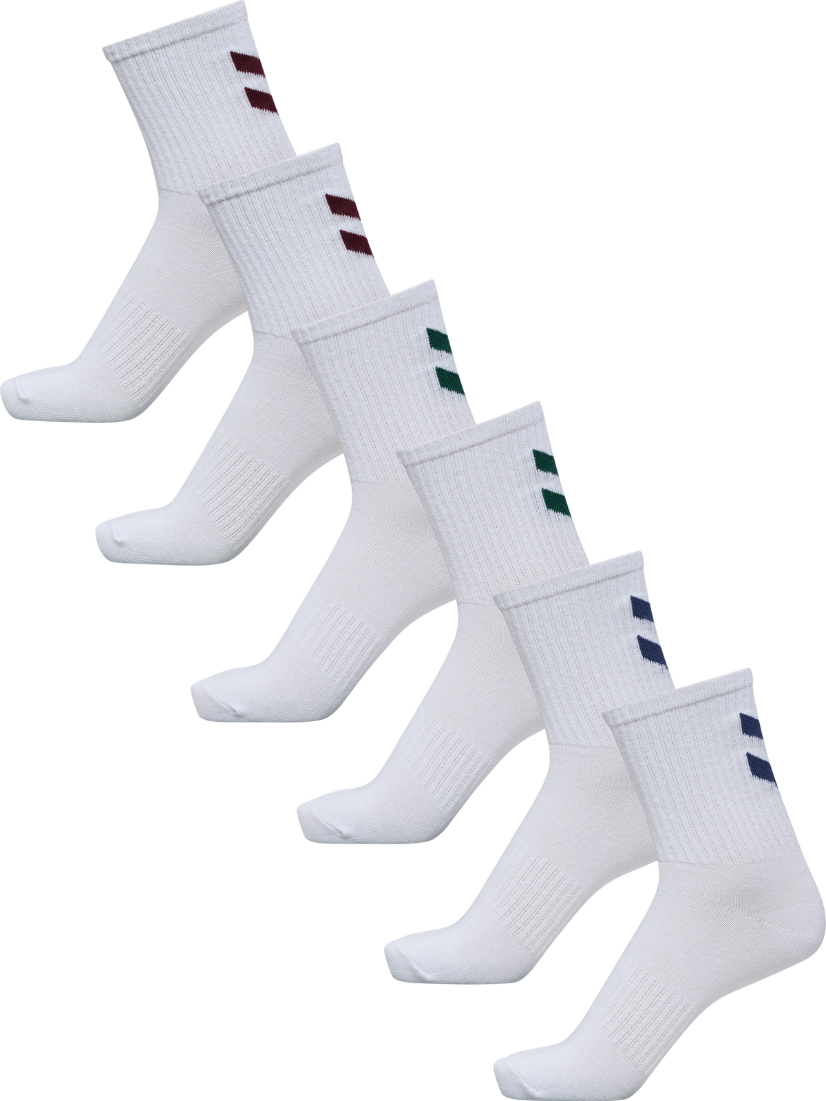 hummel Crew Stripe 6-PACK Socks White