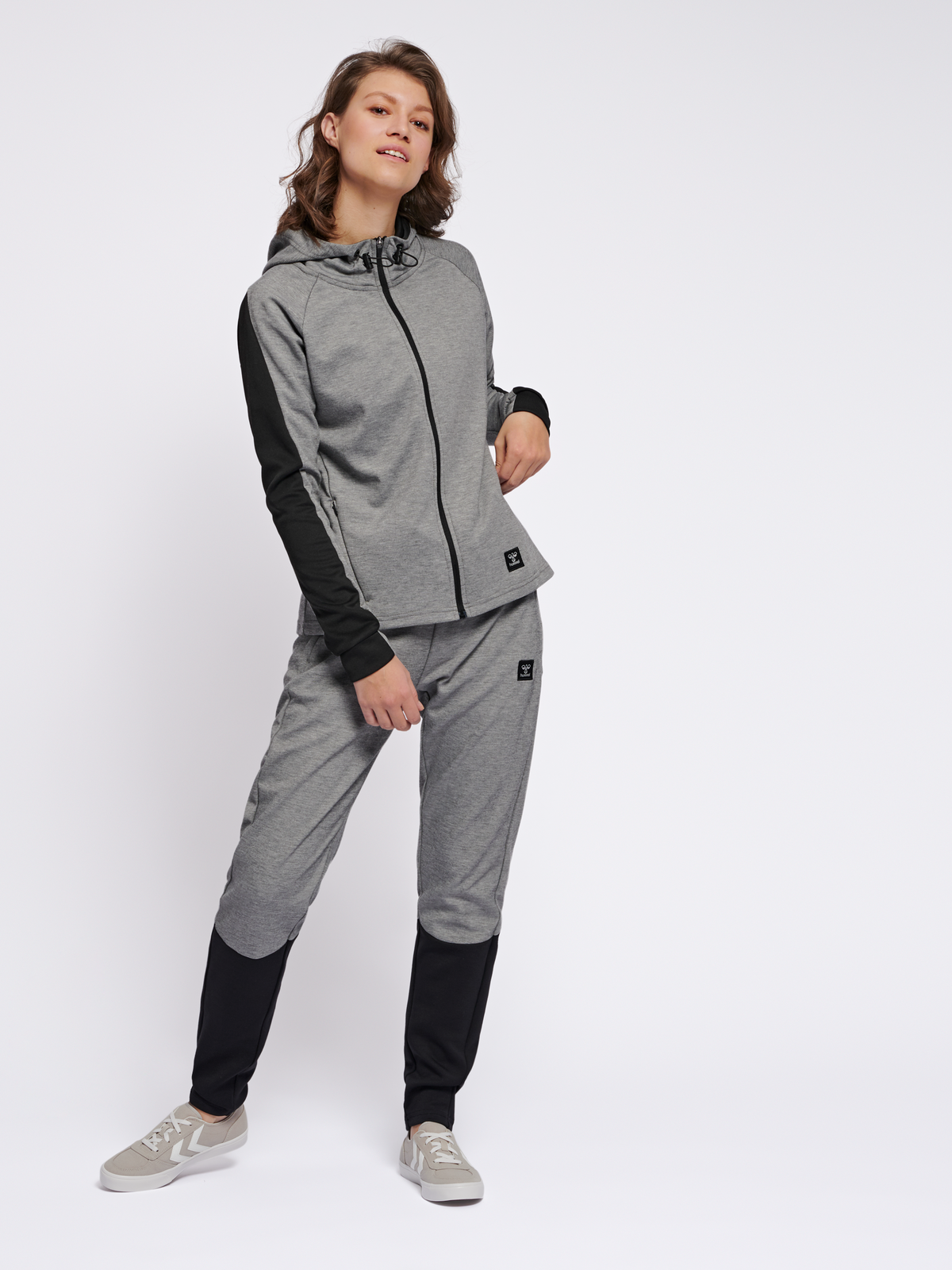 hummel Essi Zip Hoodie Grey Melange