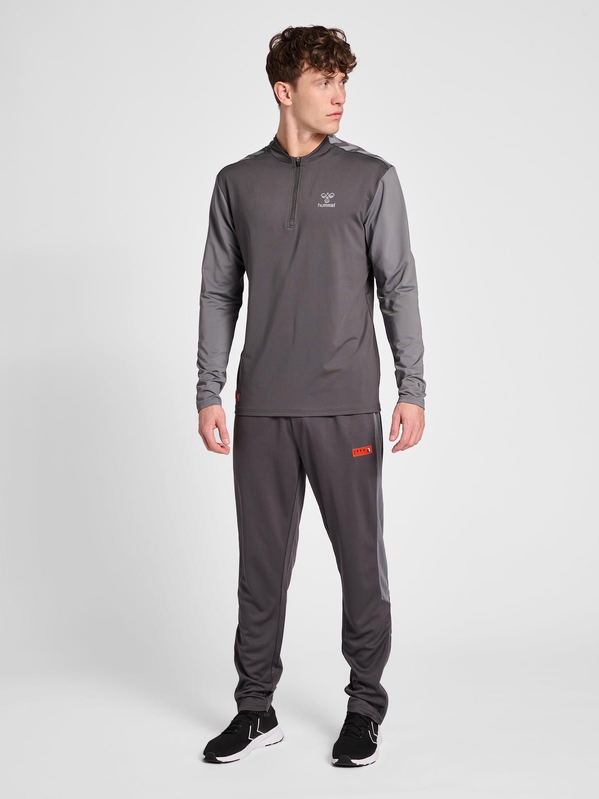hummel Pro Grid Half Zip Training L/S Forged Iron/Quiet Shade