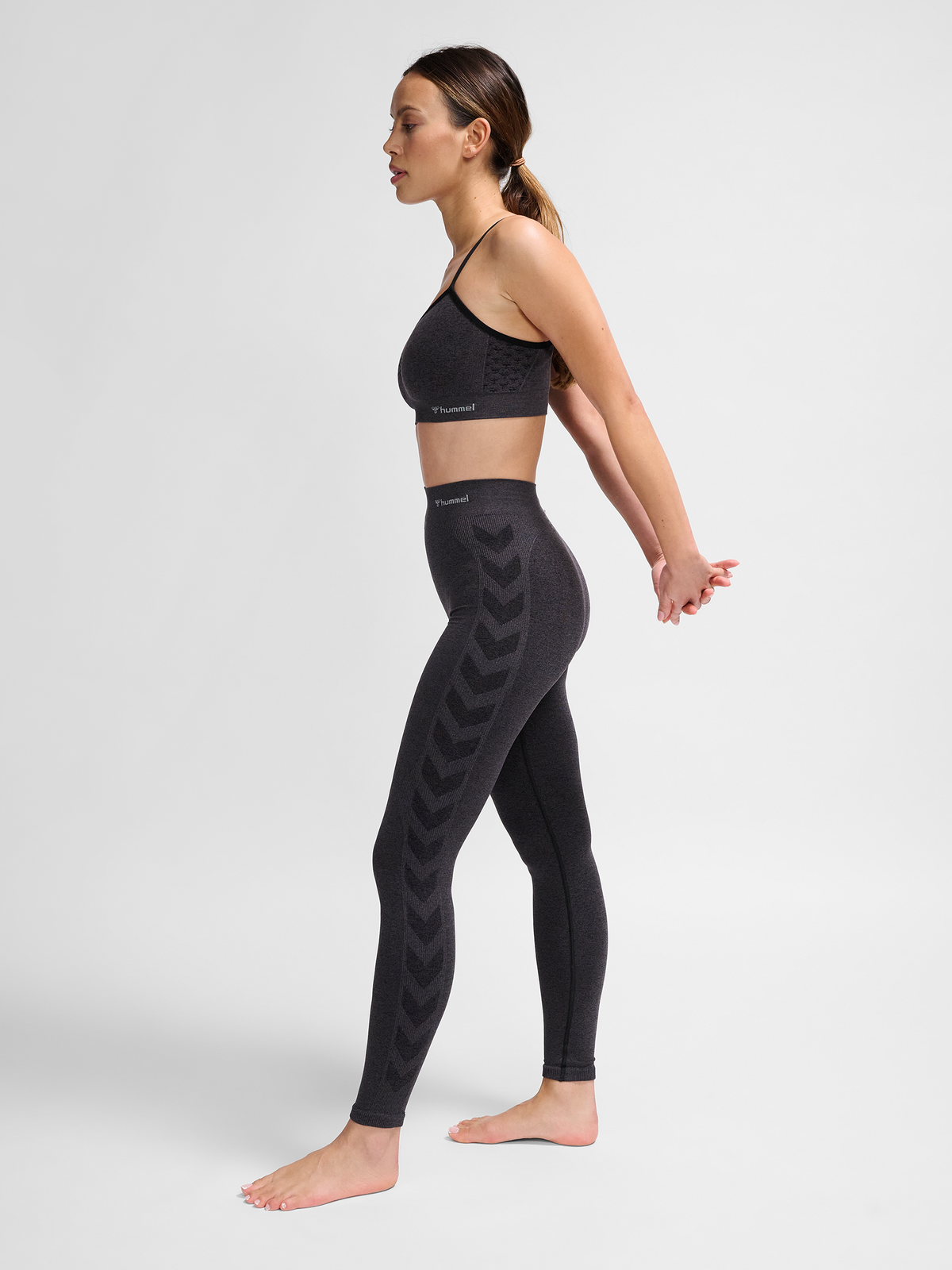 hummel Ci Seamless Mid Waist Tights Black Melange