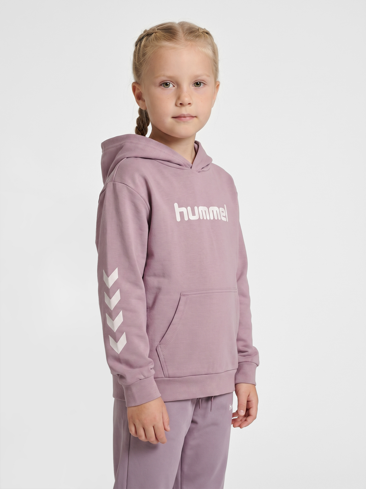 hummel Jr Logo Hoodie Sea Fog