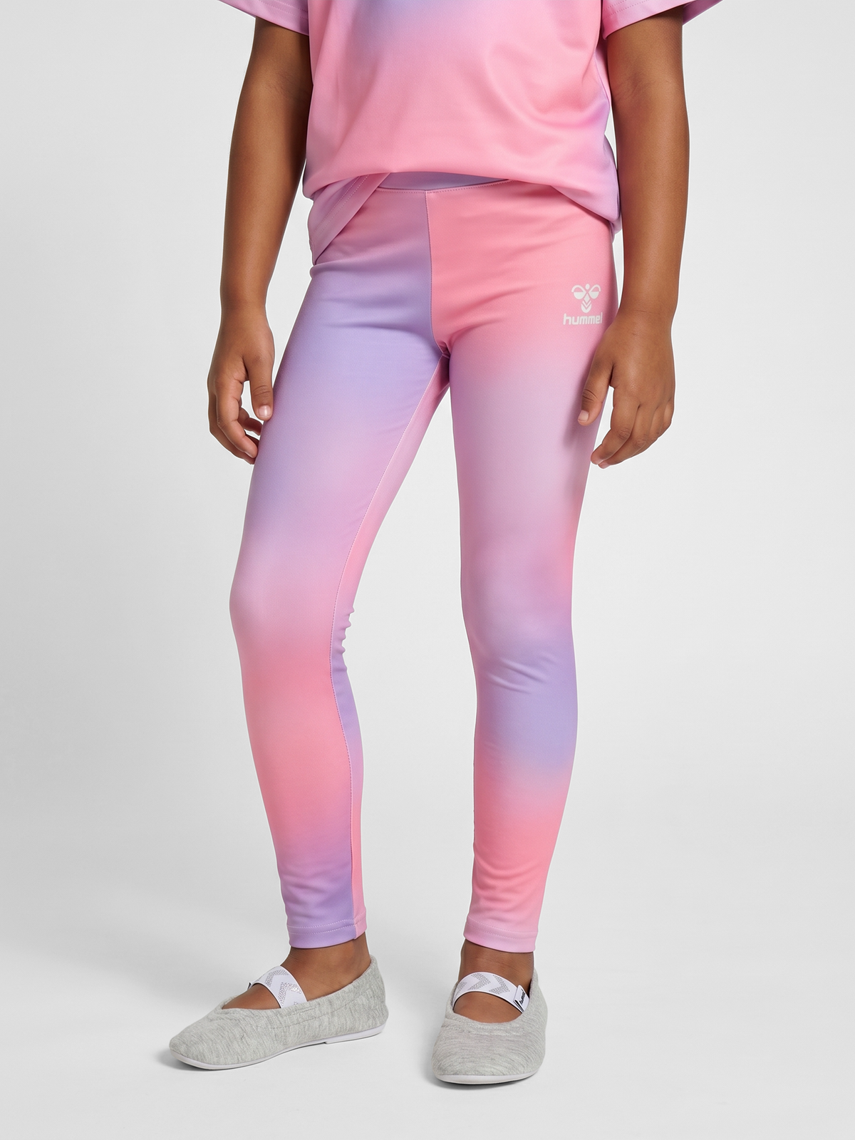 hummel Jr Gradient Gym Tights Shell Pink
