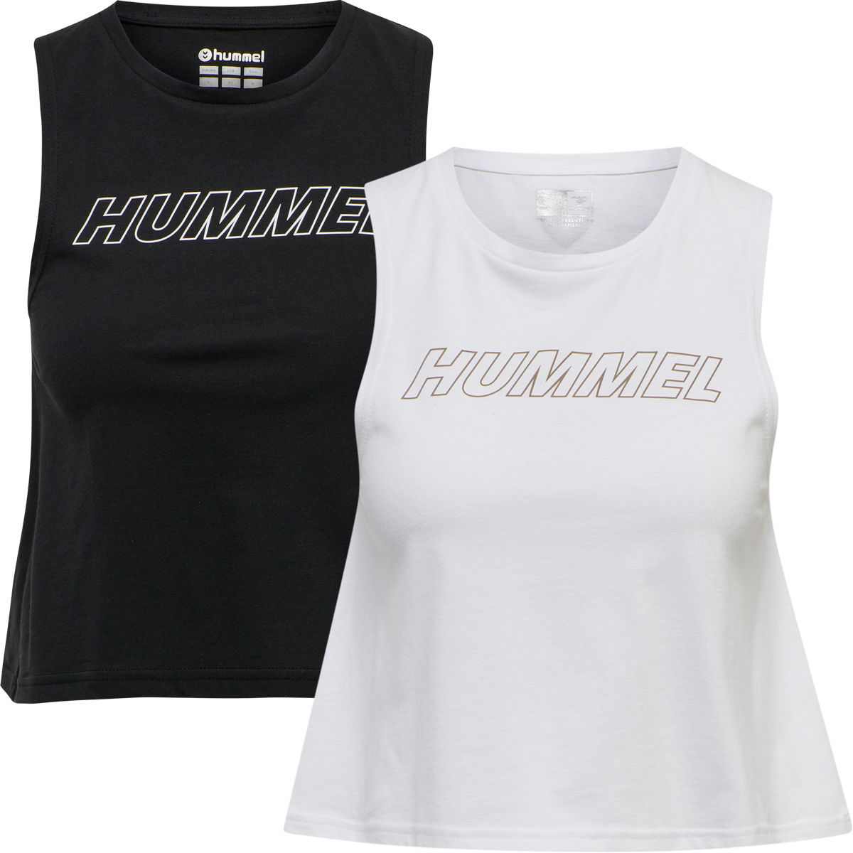 hummel Te Cali 2-PACK Crop Cot Tanktop Black/White Driftwood