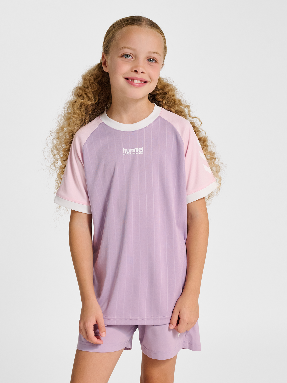 hummel Jr Stripe T-shirt S/S Lavender Mist