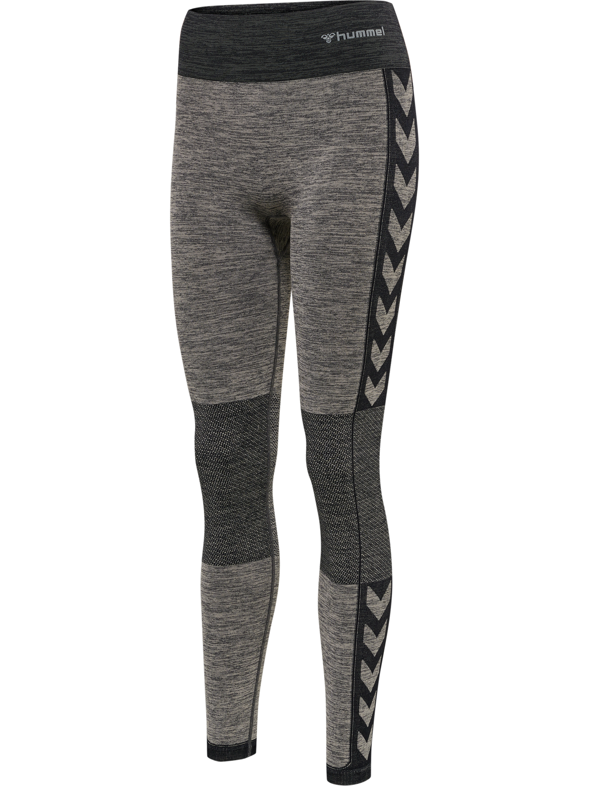 hummel Clea Seamless Mid Waist Tights Chateau Gray/Black Melange