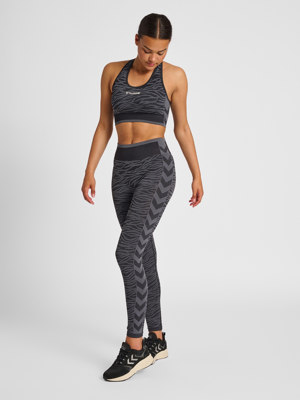 hummel Mt Saga Seamless Sports Top Black/Asphalt Melange