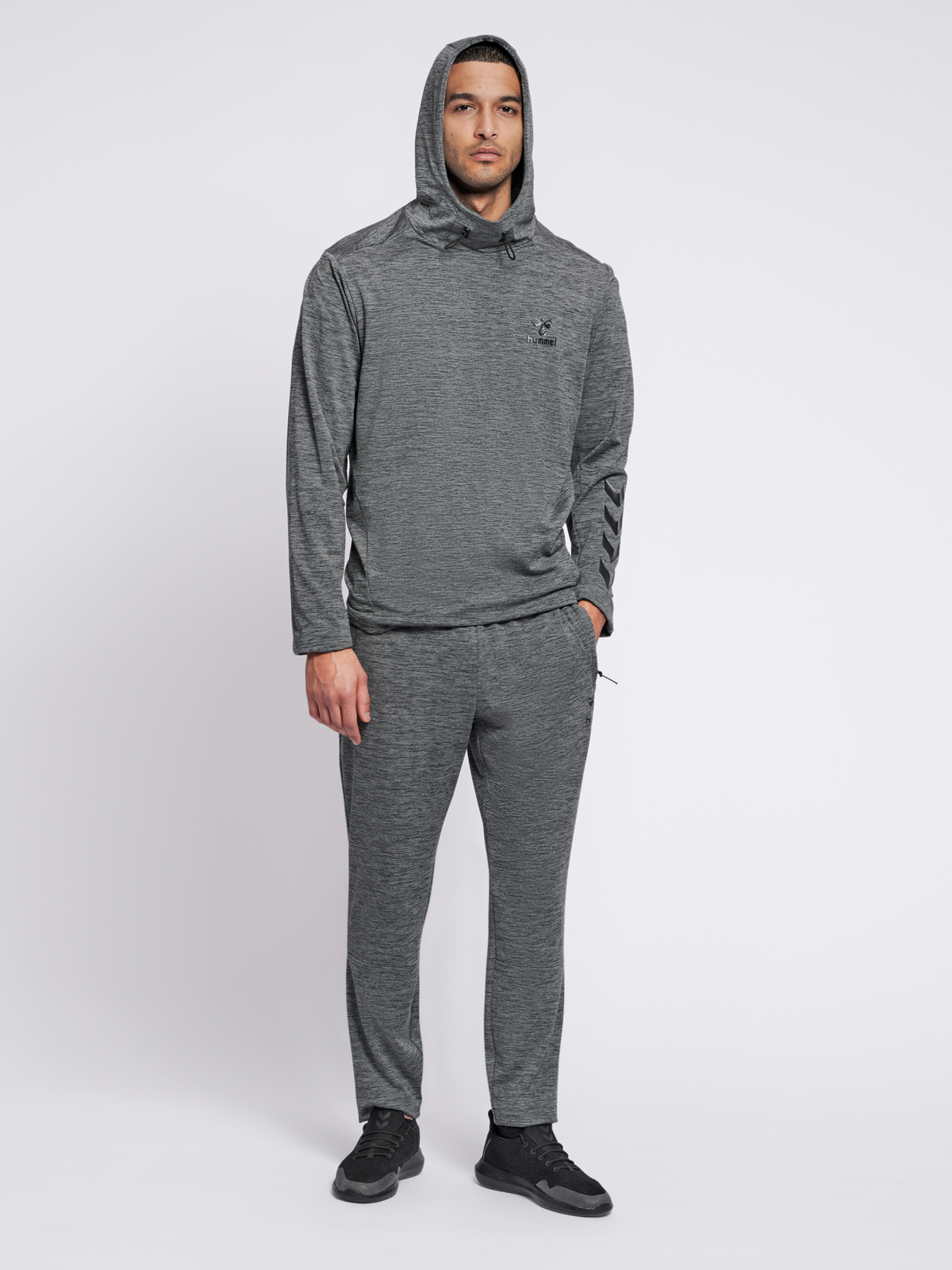 hummel Aston Hoodie Dark Grey Melange