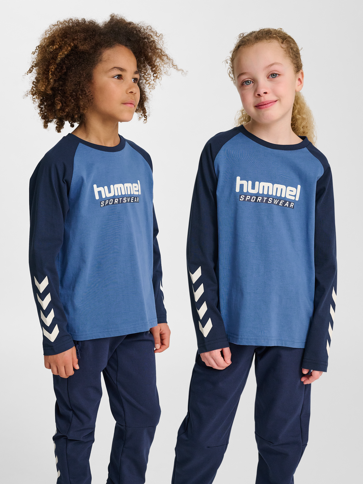 hummel Jr Logo T-shirt L/S Dutch Blue
