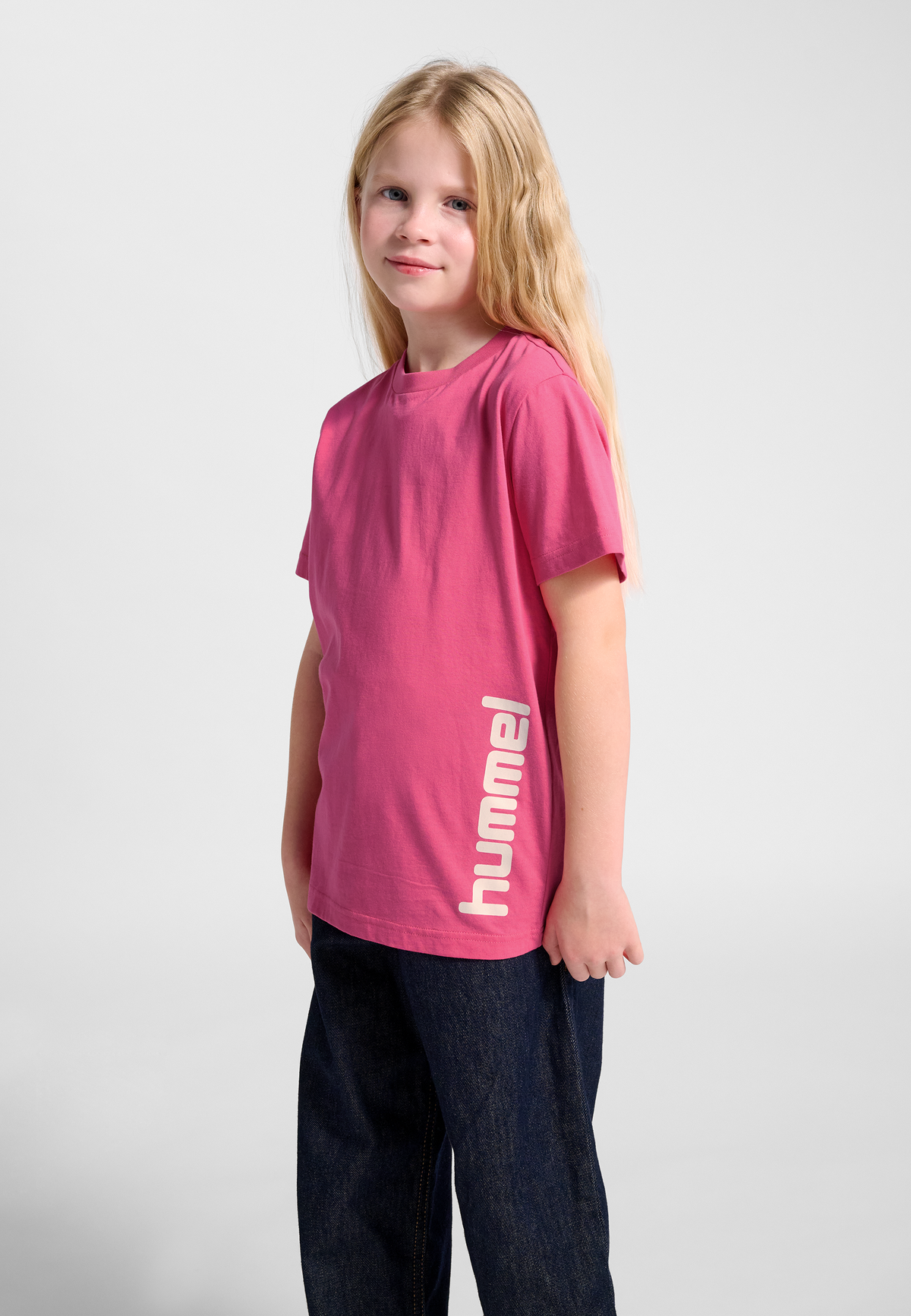 hummel Jr Reg Graphic T-shirt S/S Pink Flambè