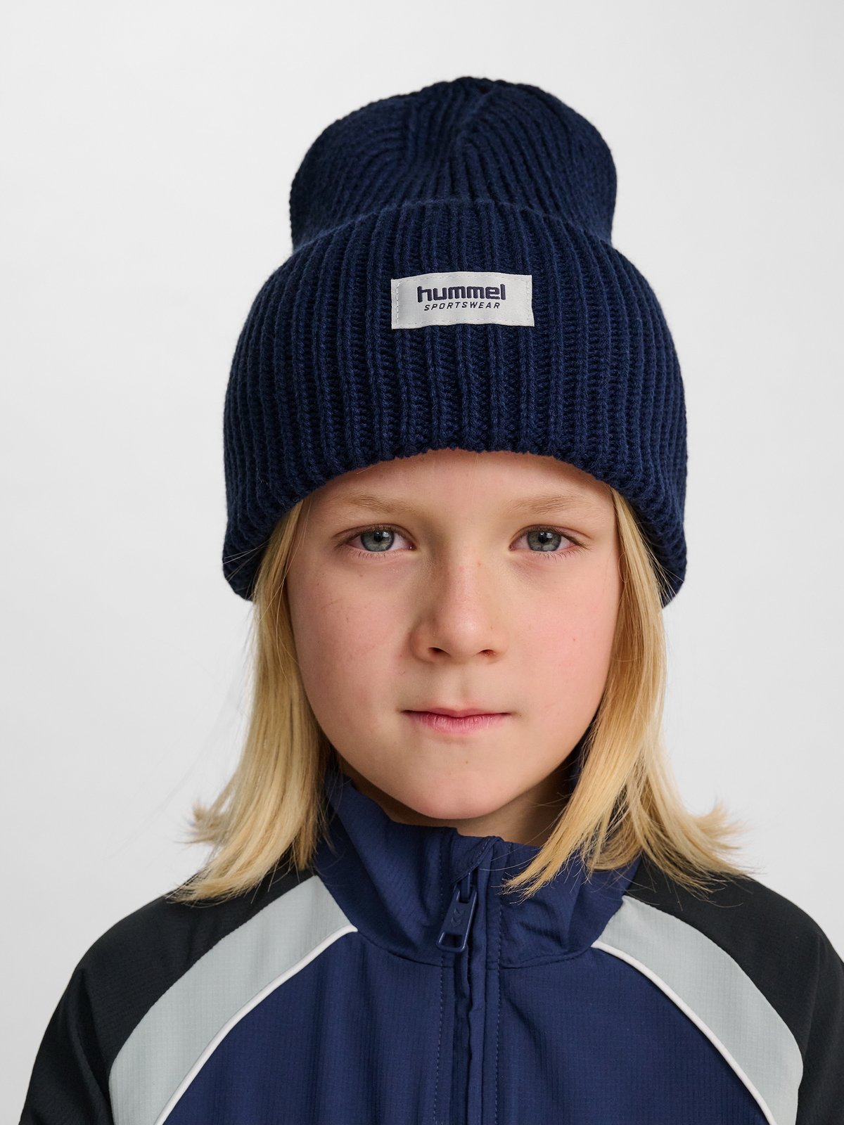 hummel Jr Heavy Rib Knit Beanie Dress Blues