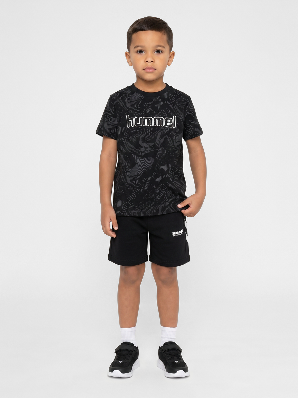 hummel Jr Aop Logo T-shirt Black