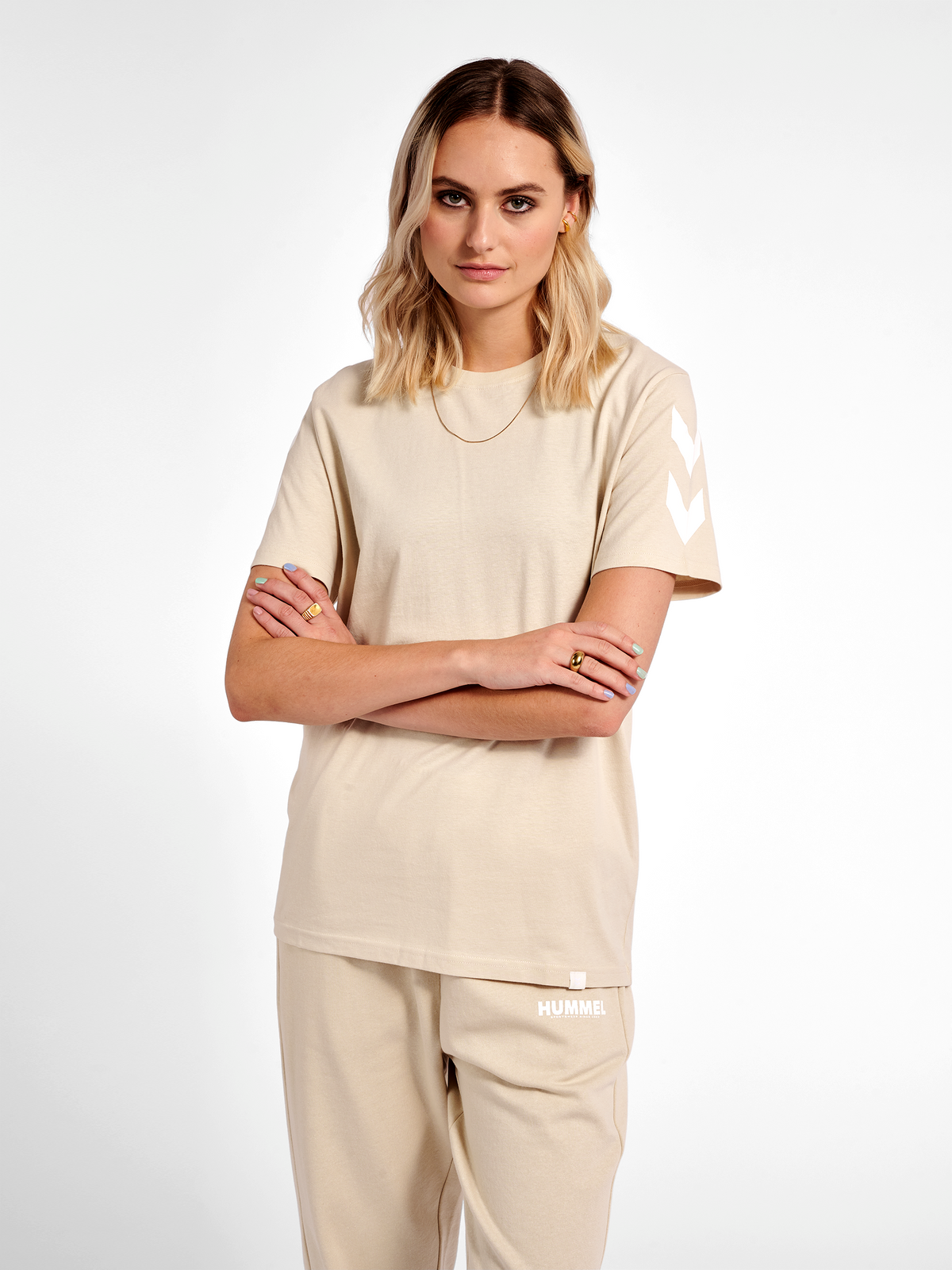 hummel Legacy Chevron T-shirt Pumice Stone