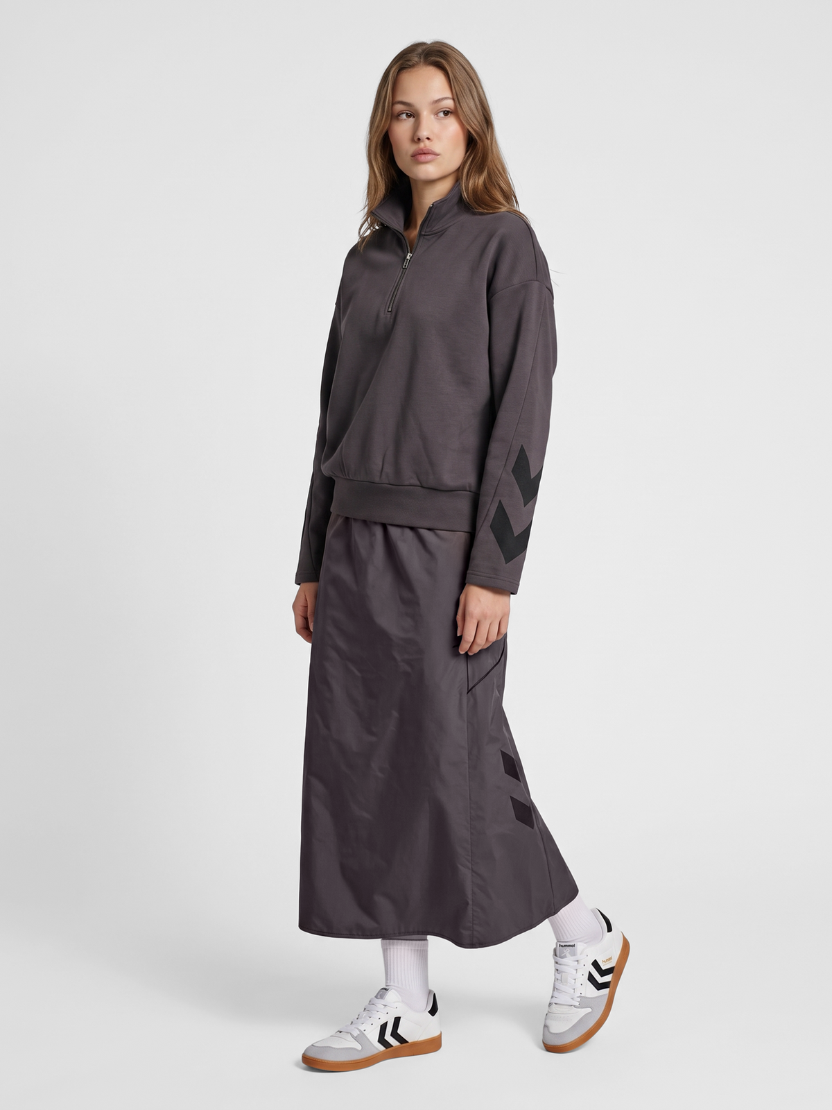 hummel I-D Zip Polo Sweatshirt Shale