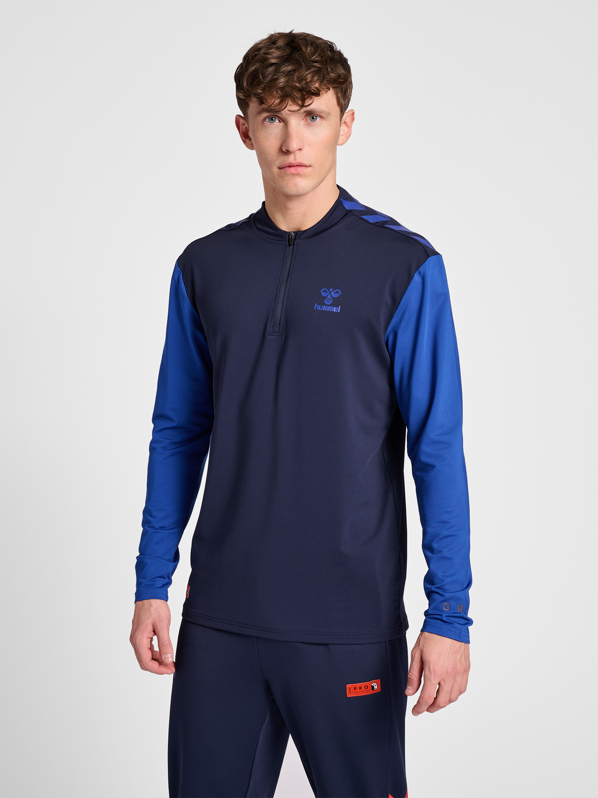 hummel Pro Grid Half Zip Training L/S Maritime Blue/Surf The Web