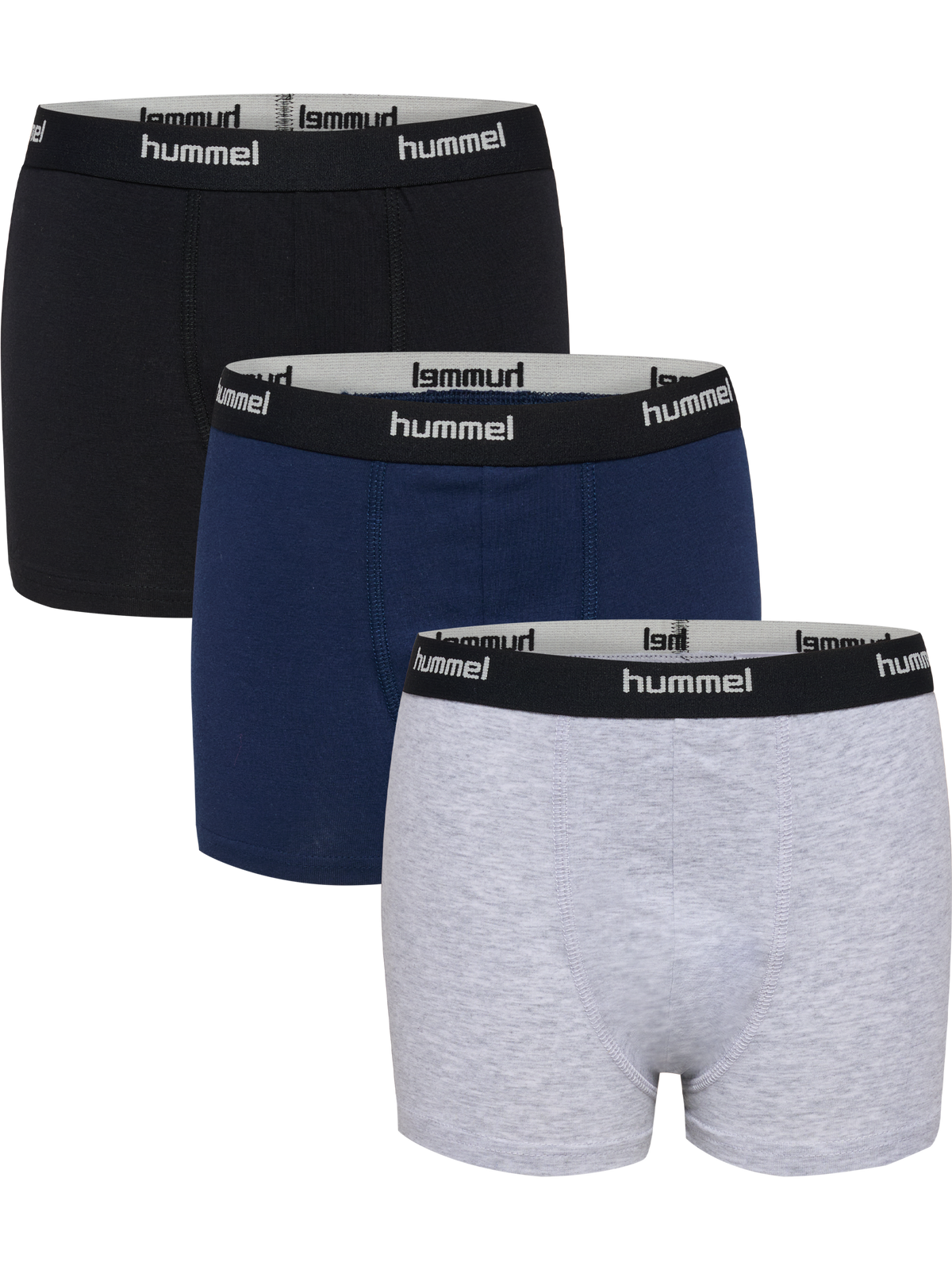 hummel Jr Nalle Boxers 3 Pack Grey Melange/Dress Blues/Black