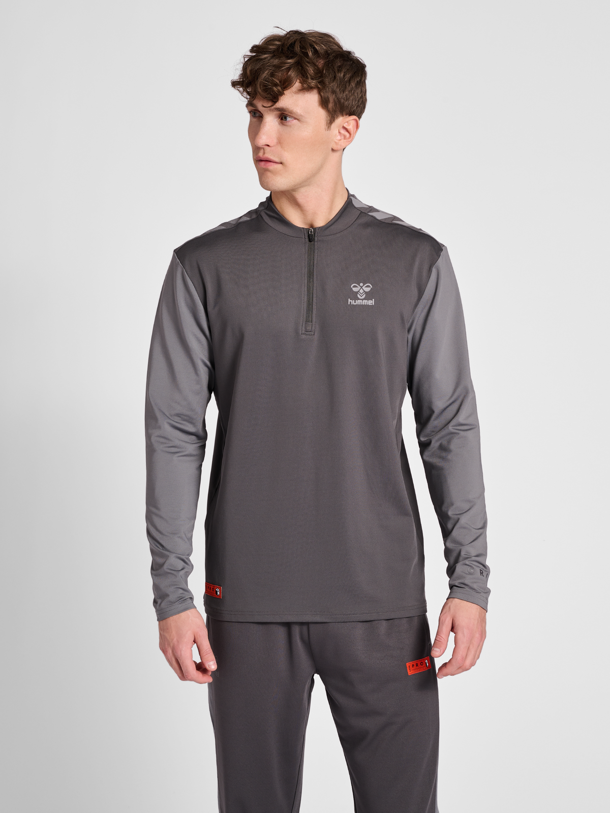 hummel Pro Grid Half Zip Training L/S Forged Iron/Quiet Shade