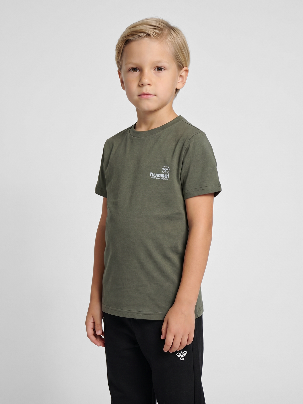 hummel Jr Reg Graphic T-shirt S/S Castor Gray