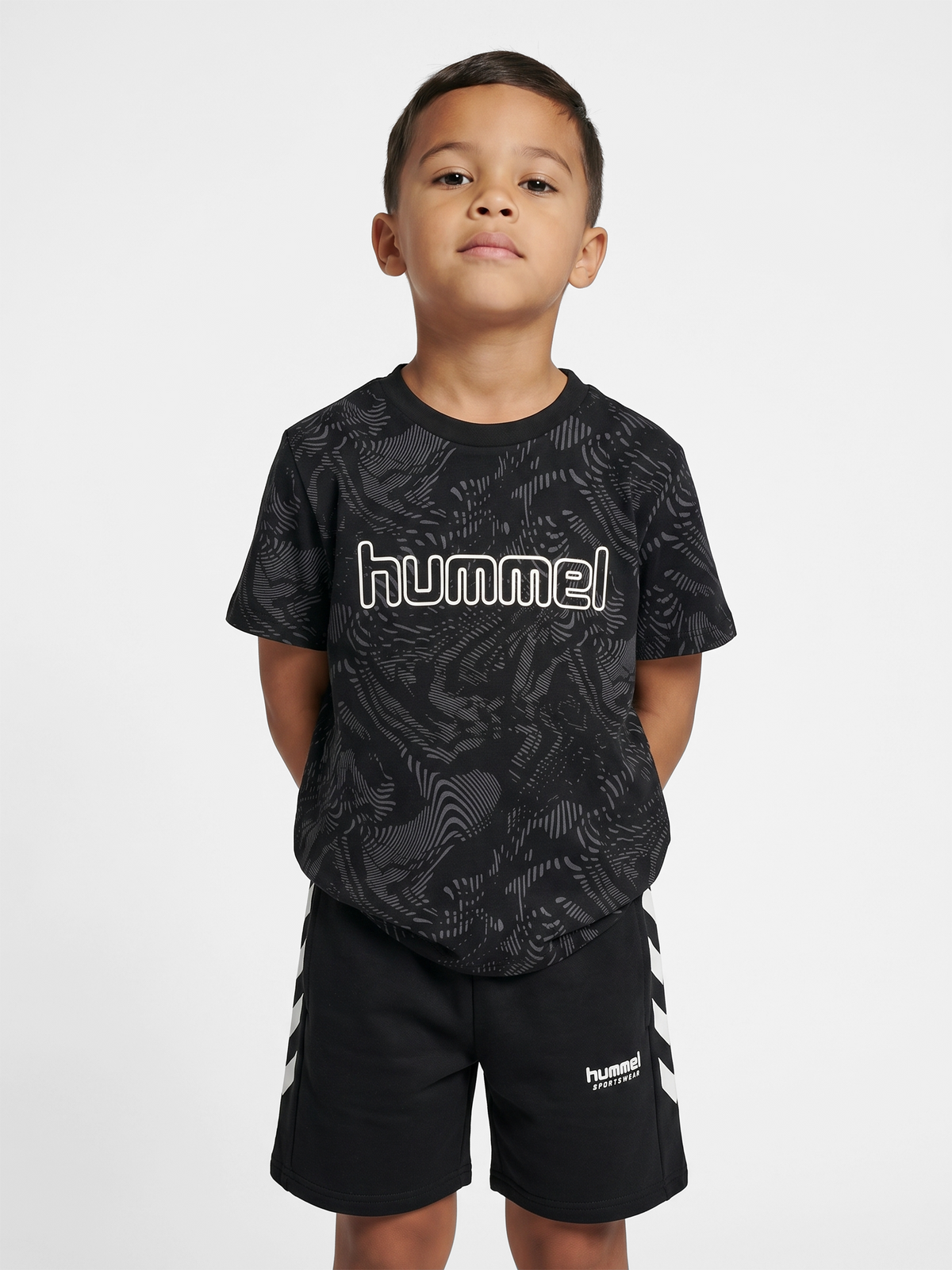 hummel Jr Aop Logo T-shirt Black