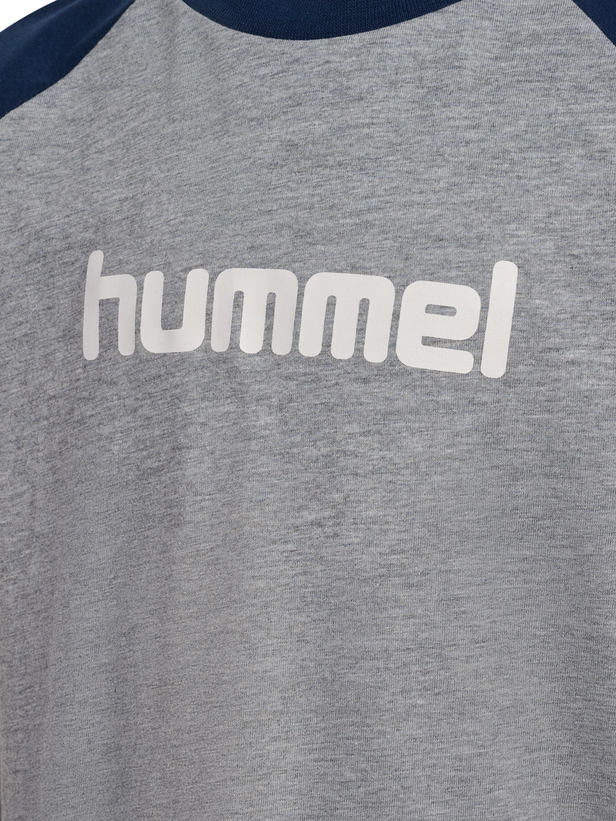 hummel Jr Logo T-shirt S/S Grey Melange/Dress Blues
