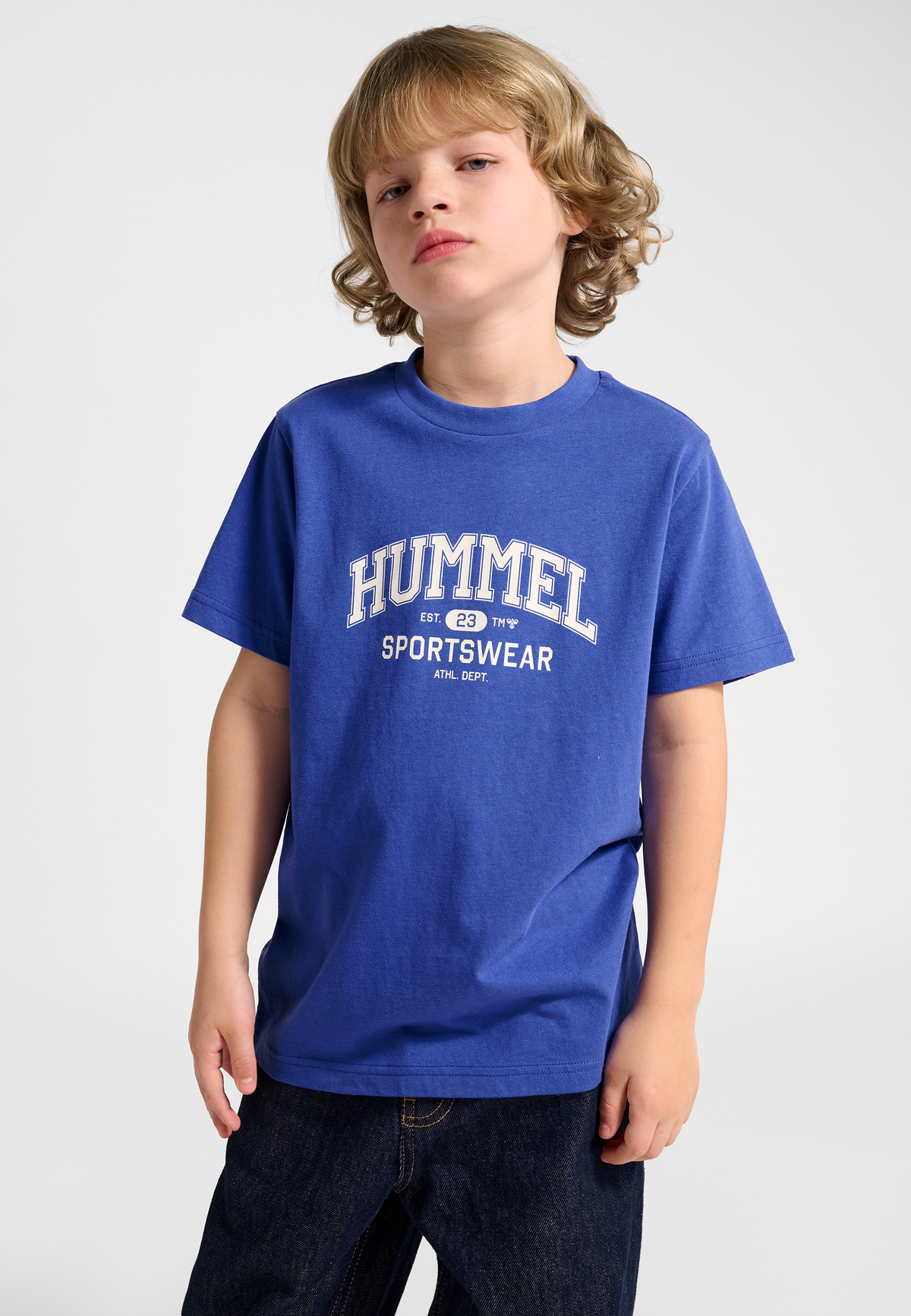 hummel Jr Reg Graphic T-shirt S/S Dazzling Blue