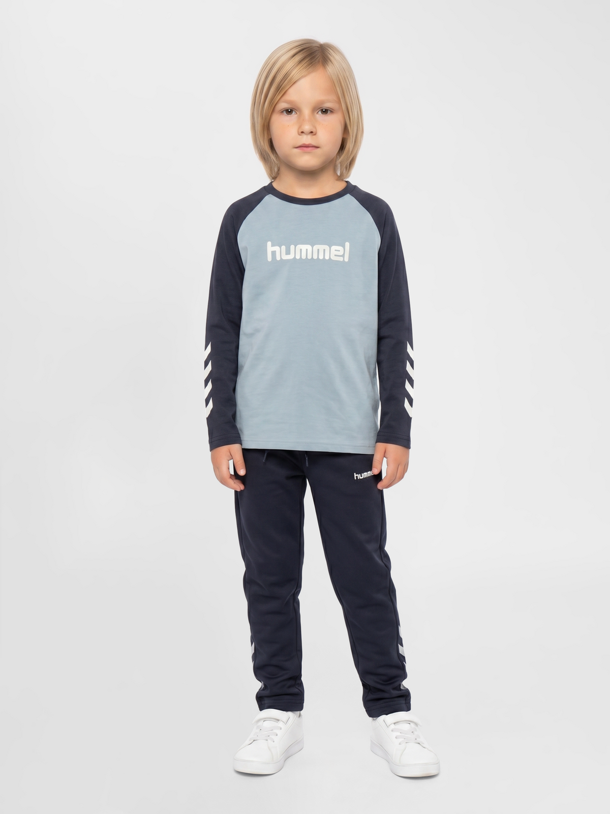 hummel Jr Logo T-shirt L/S Dusty Blue
