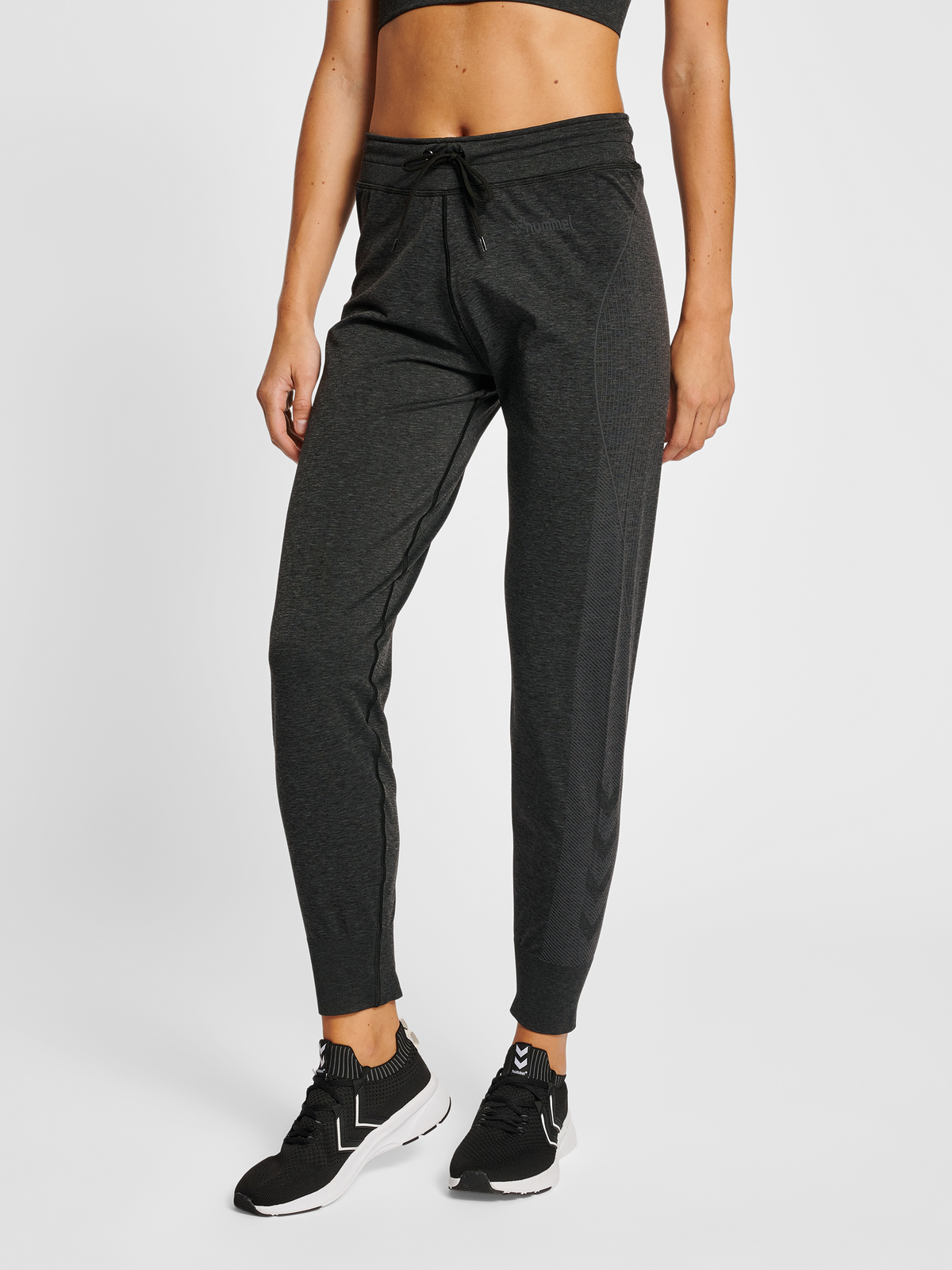 hummel Mt Hana Seamless Tapered Pants Black Melange