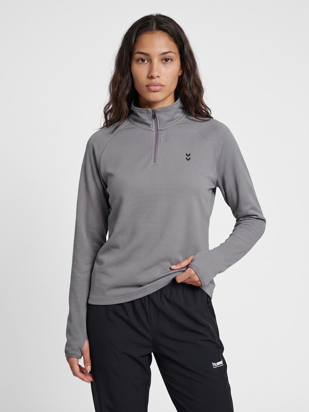 hummel Pulse W Half Zip Midlayer Sharkskin