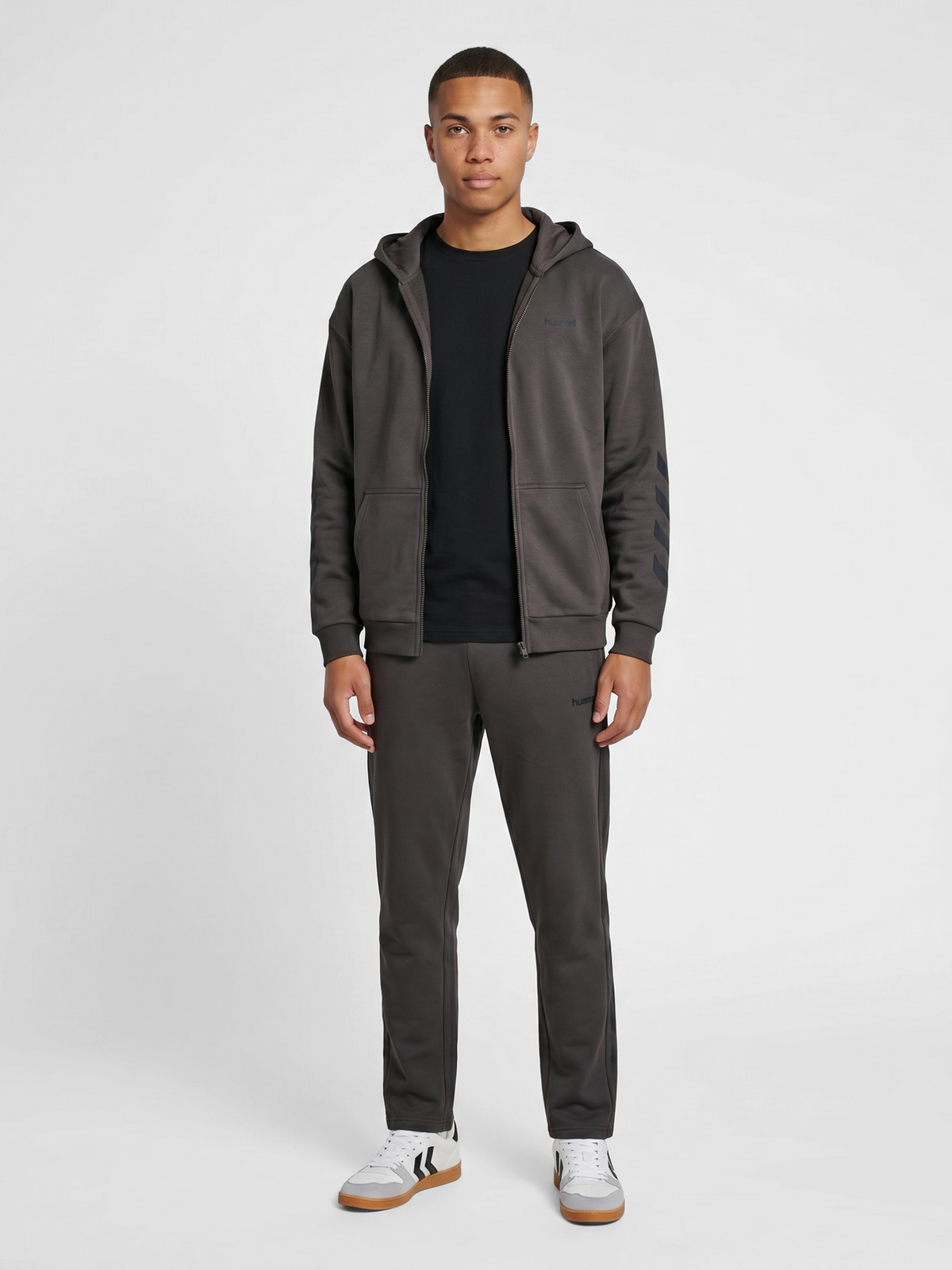 hummel Keeper Chevron Zip Hoodie Shale