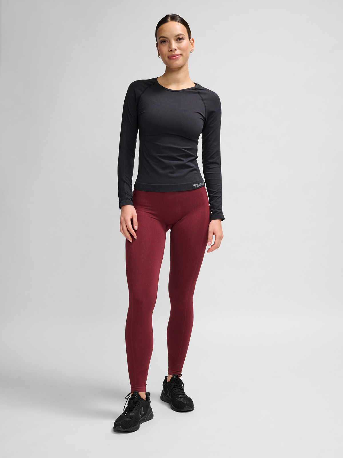 hummel Clea Seamless Tight T-shirt L/S Black Melange