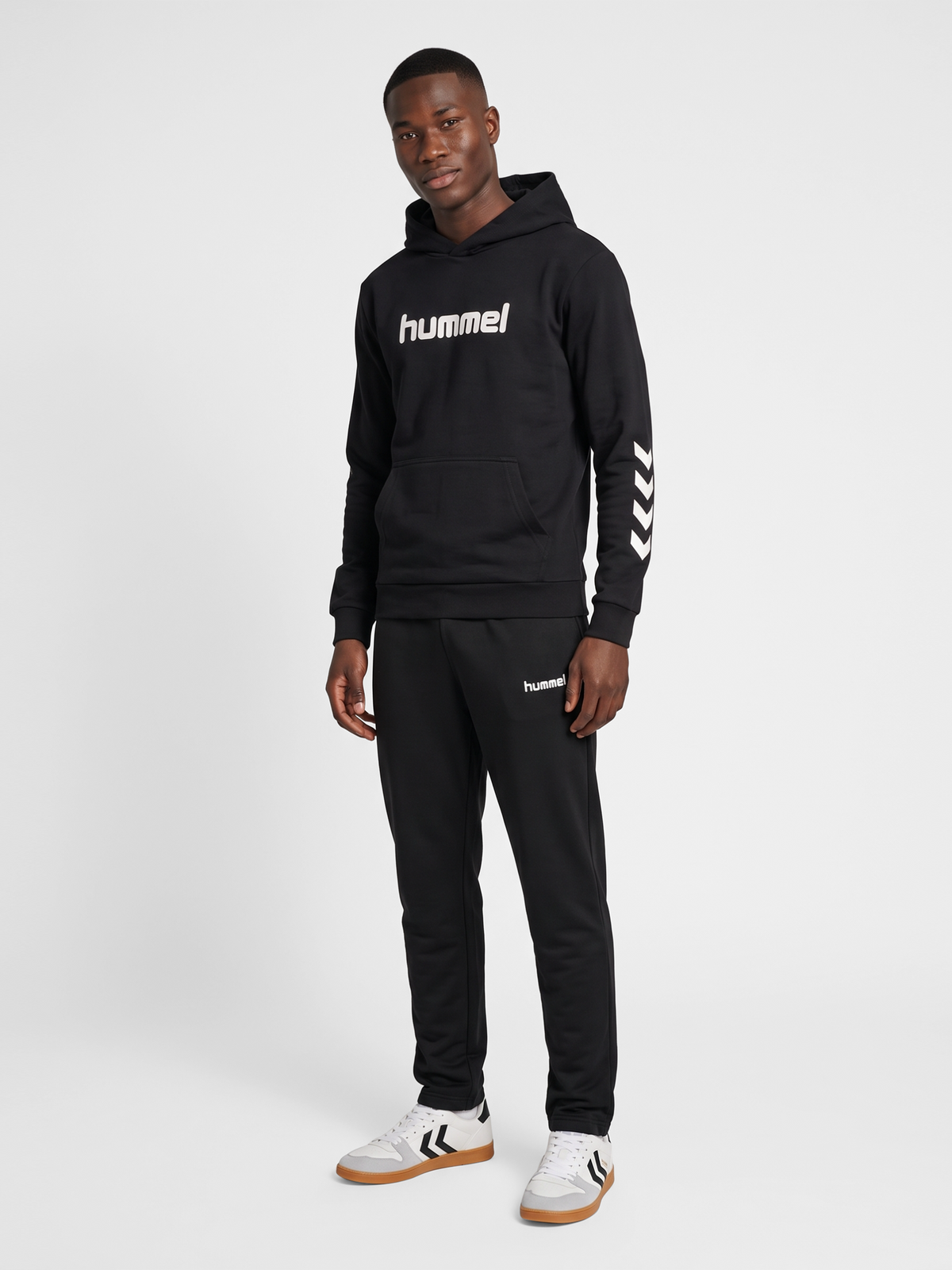 hummel Jr Reg Logo Adj Waist Pants Black