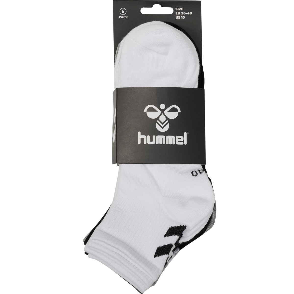 hummel Chevron 6-PACK Mid Cut Socks Black/White/Grey