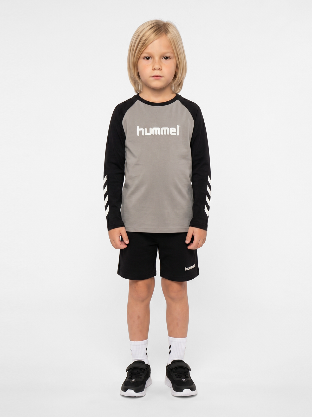 hummel Jr Logo T-shirt L/S Rock Ridge