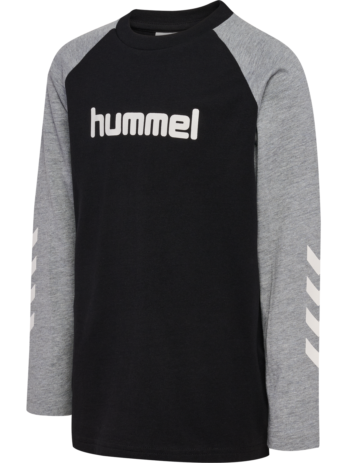 hummel Jr Logo T-shirt L/S Black/Grey Melange