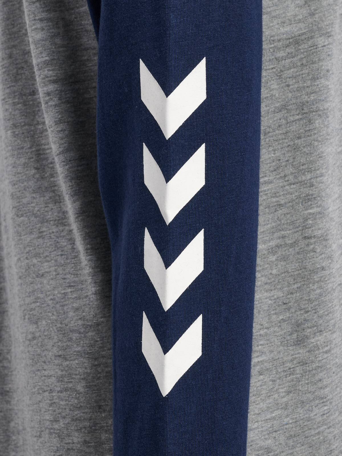 hummel Jr Logo T-shirt L/S Grey Melange/Dress Blues