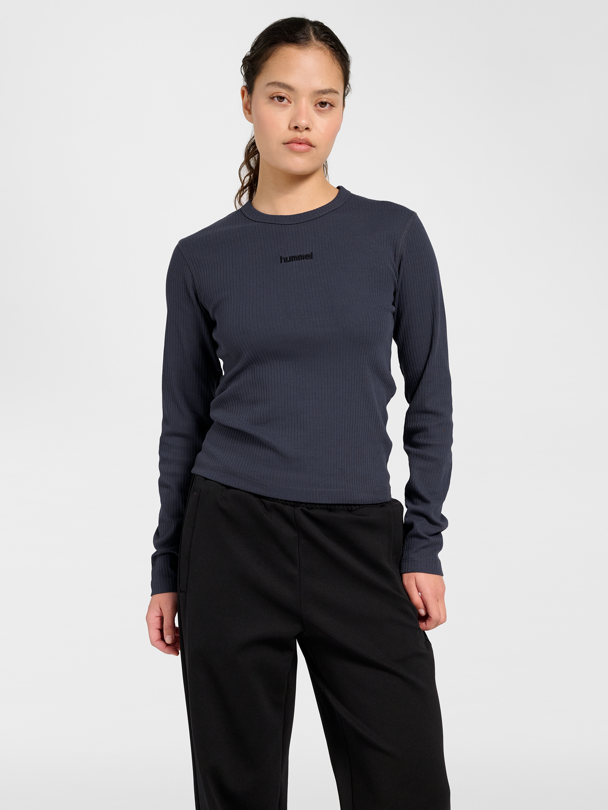 hummel Foundation Rib T-shirt L/S Ebony