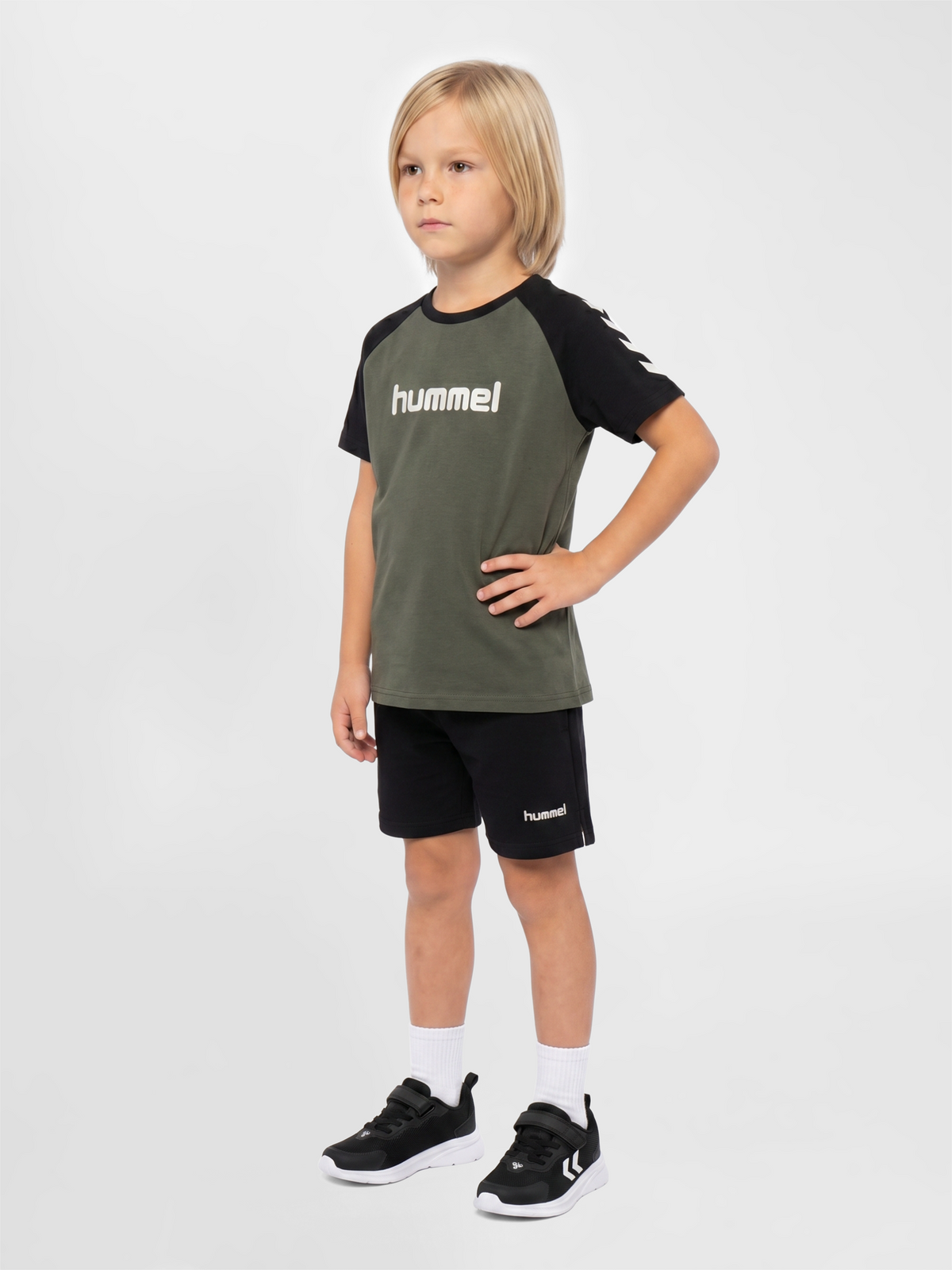 hummel Jr Logo T-shirt S/S Castor Gray