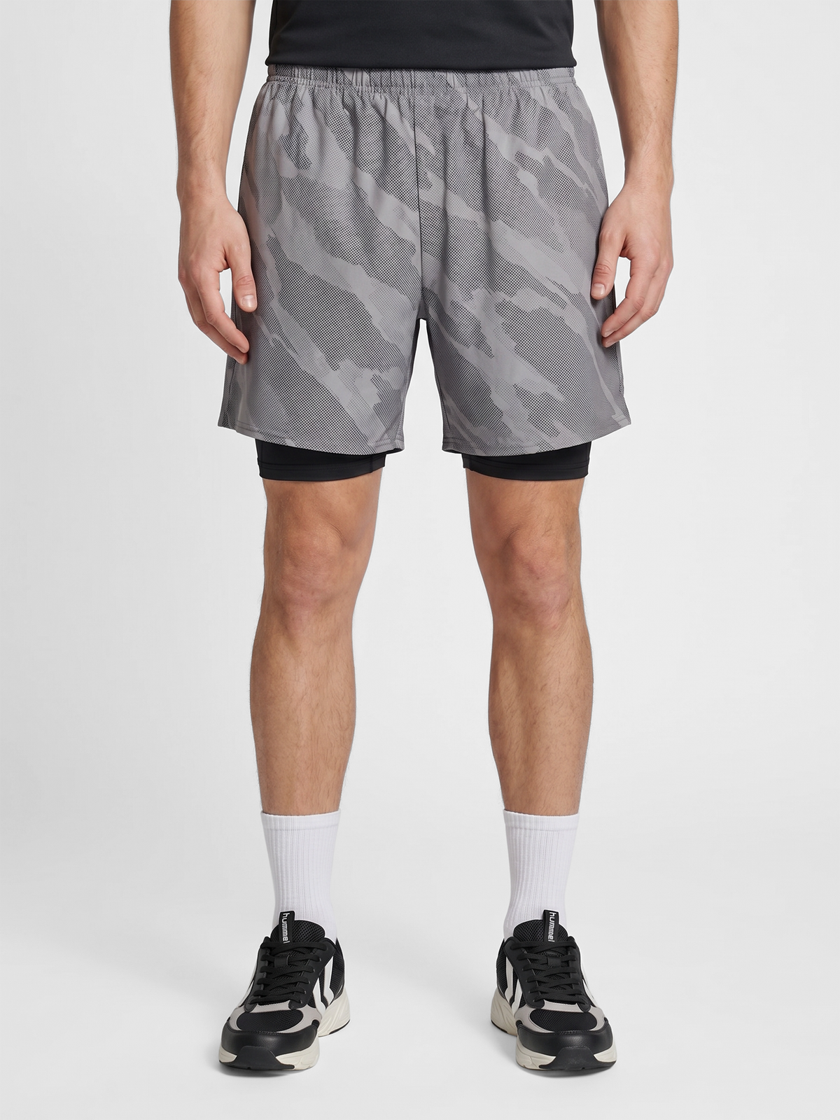 hummel HIIT Intensity Aop 2 In 1 Shorts Sharkskin