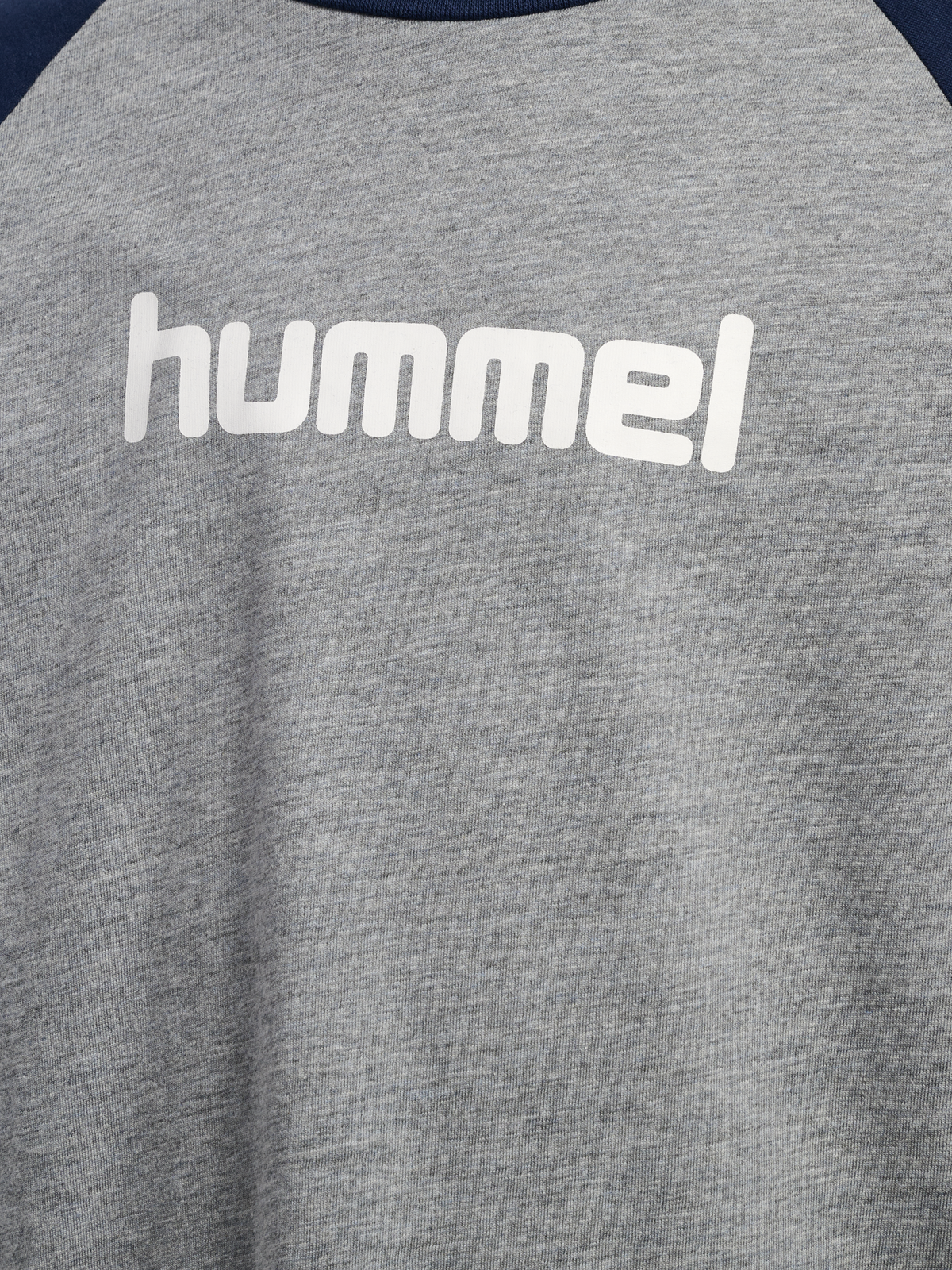 hummel Jr Logo T-shirt L/S Grey Melange/Dress Blues