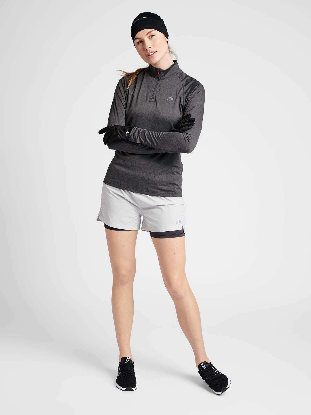 Newline Women 1/2 Zip L/S Forged Iron Melange