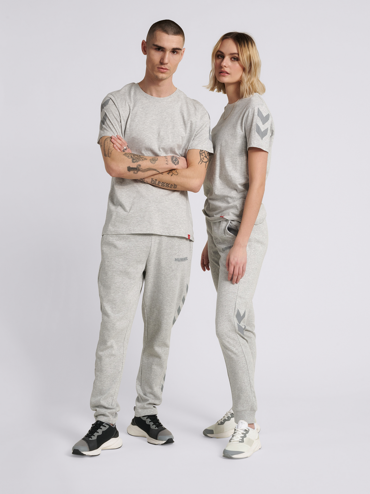 hummel Legacy Chevron T-shirt Grey Melange