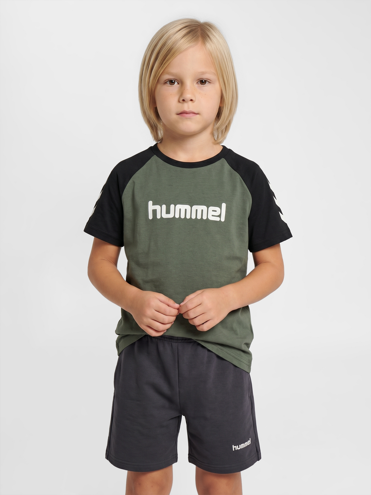 hummel Jr Logo T-shirt S/S Castor Gray