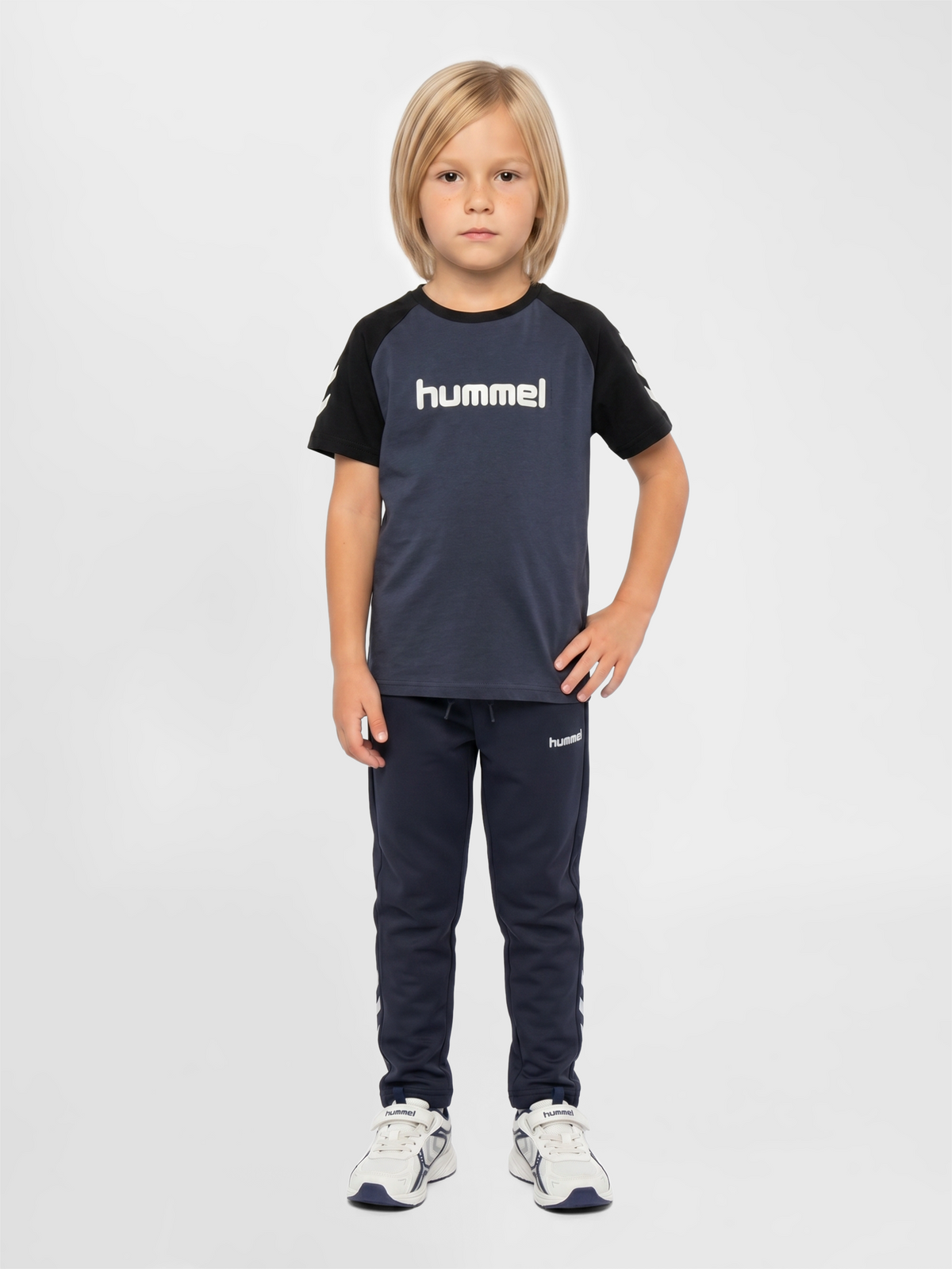 hummel Jr Logo T-shirt S/S Ombre Blue