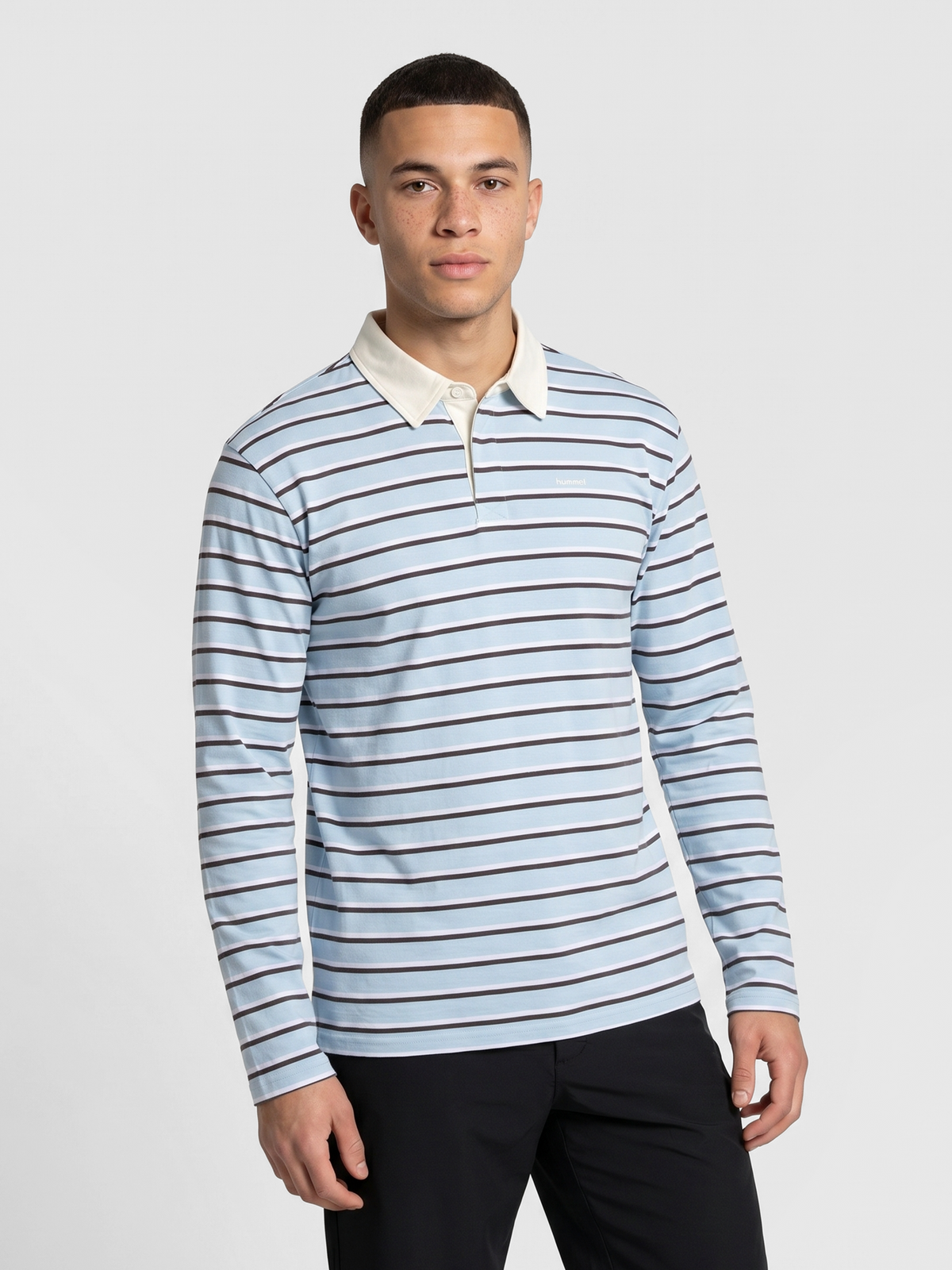 hummel I-D Polo L/S Floaty Blue