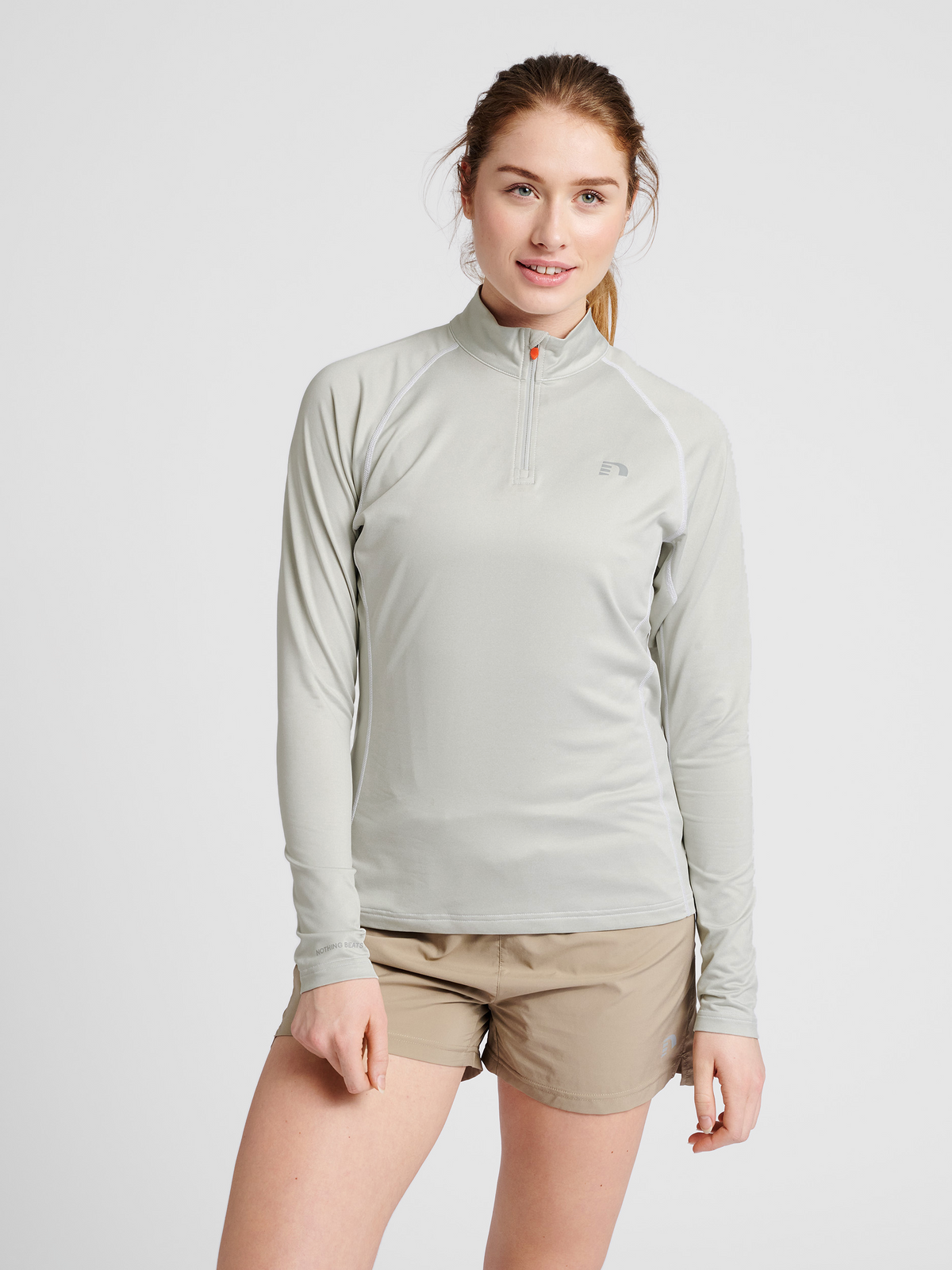 Newline Women 1/2 Zip L/S Oyster Mushroom Melange