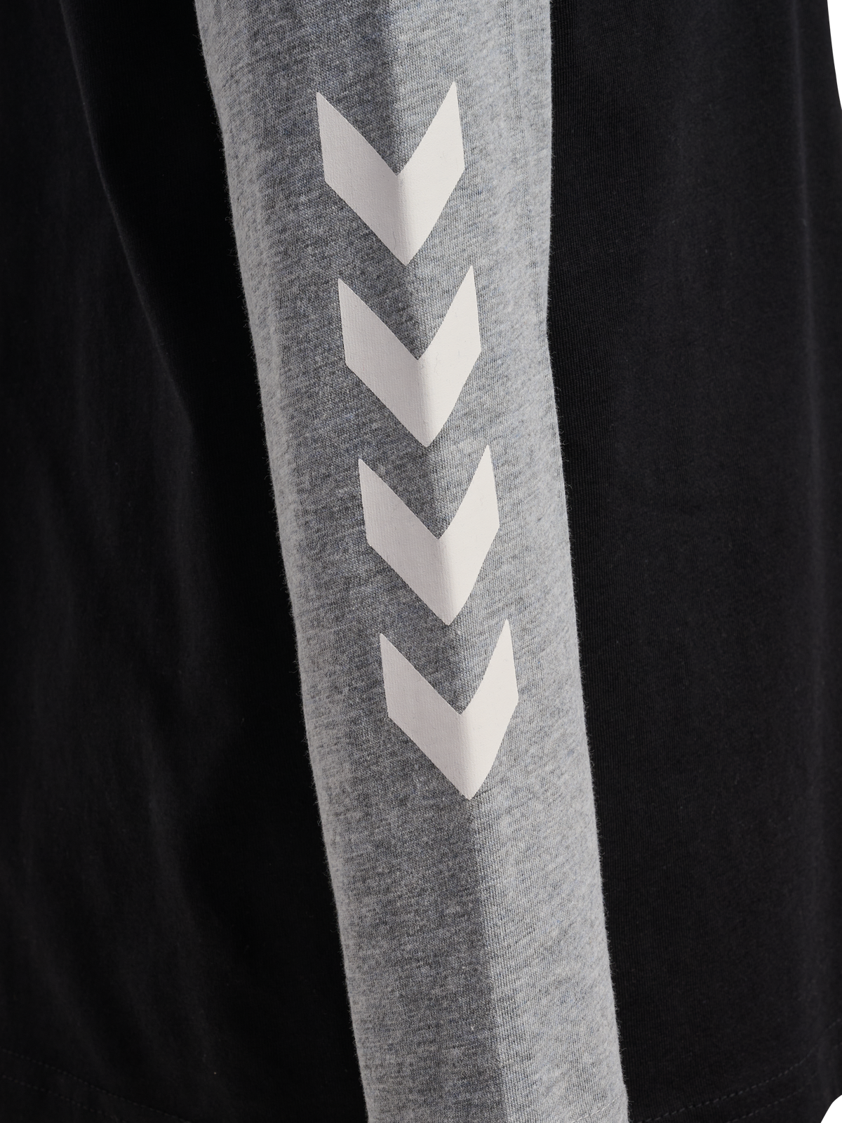 hummel Jr Logo T-shirt L/S Black/Grey Melange
