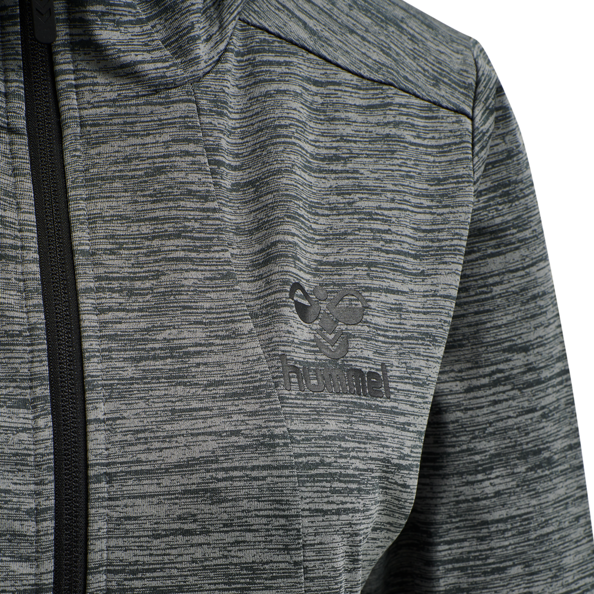 hummel Selby Zip Hoodie Dark Grey Melange