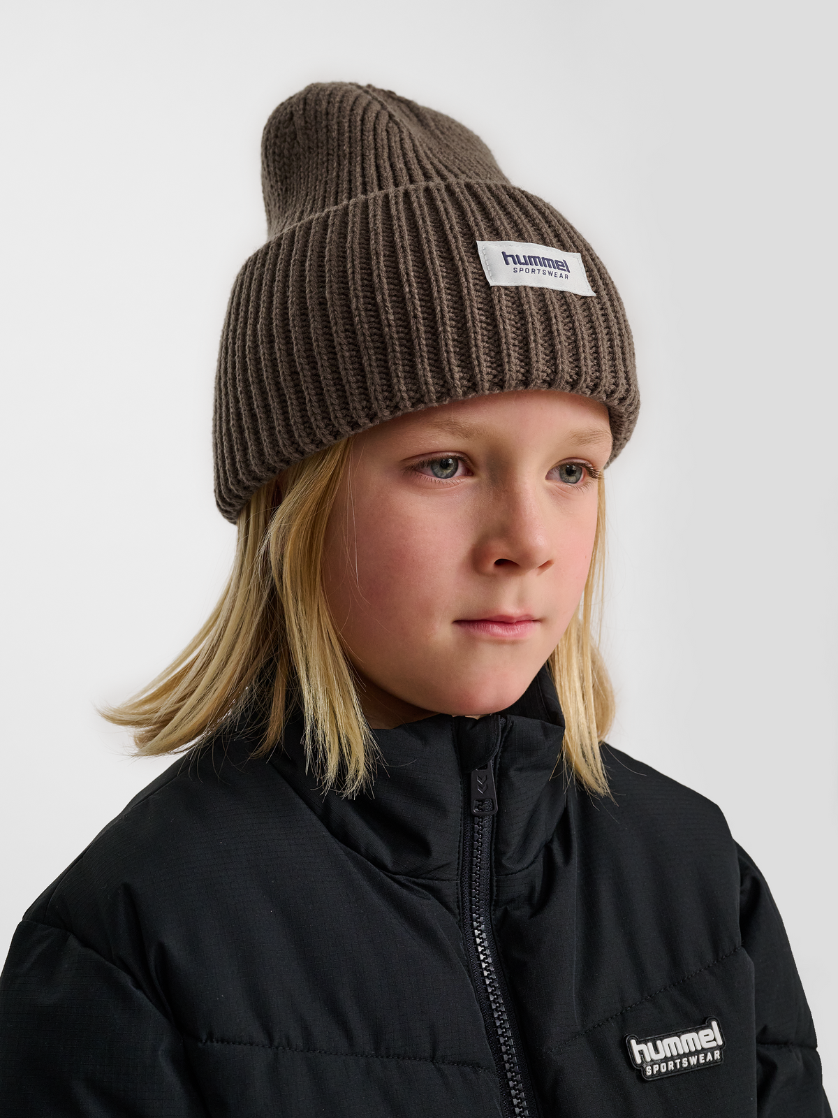 hummel Jr Heavy Rib Knit Beanie Peppercorn