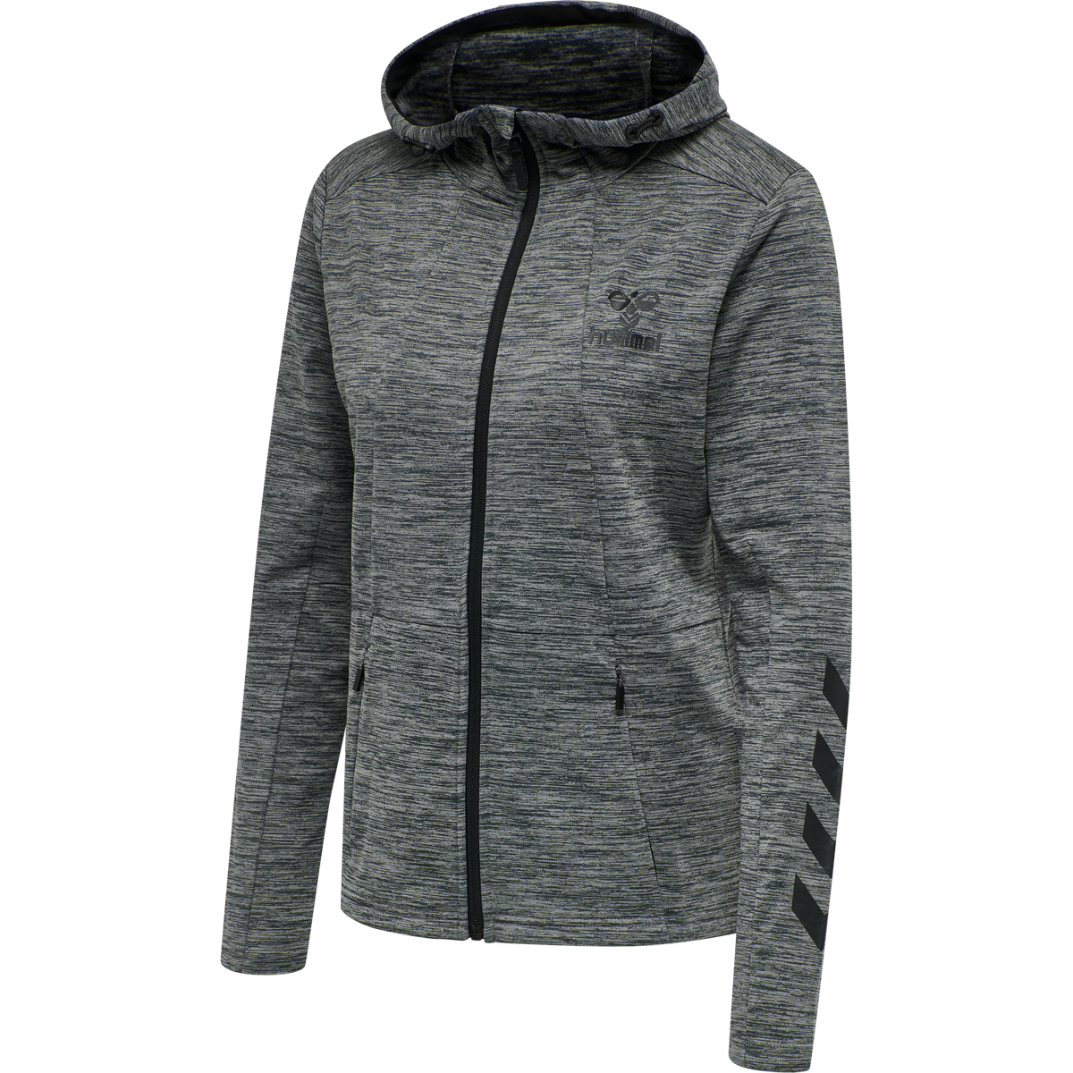 hummel Selby Zip Hoodie Dark Grey Melange