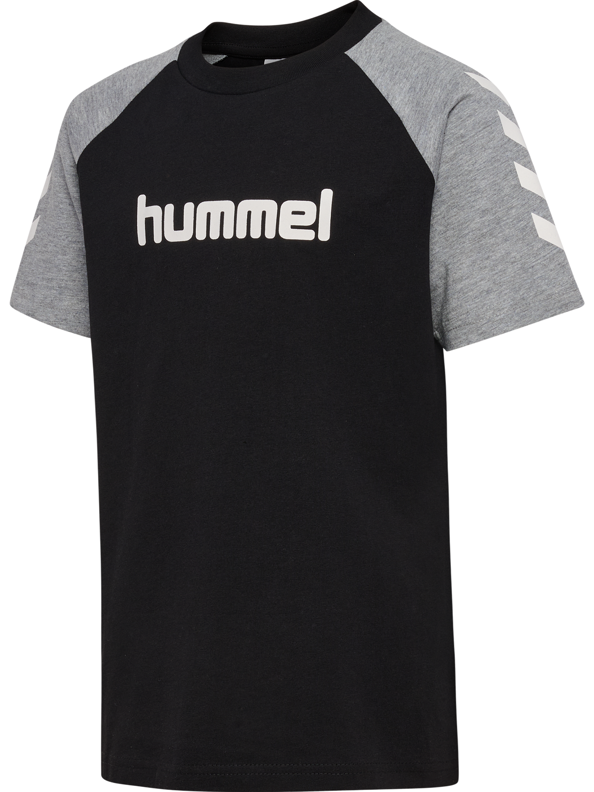 hummel Jr Logo T-shirt S/S Black/Grey Melange