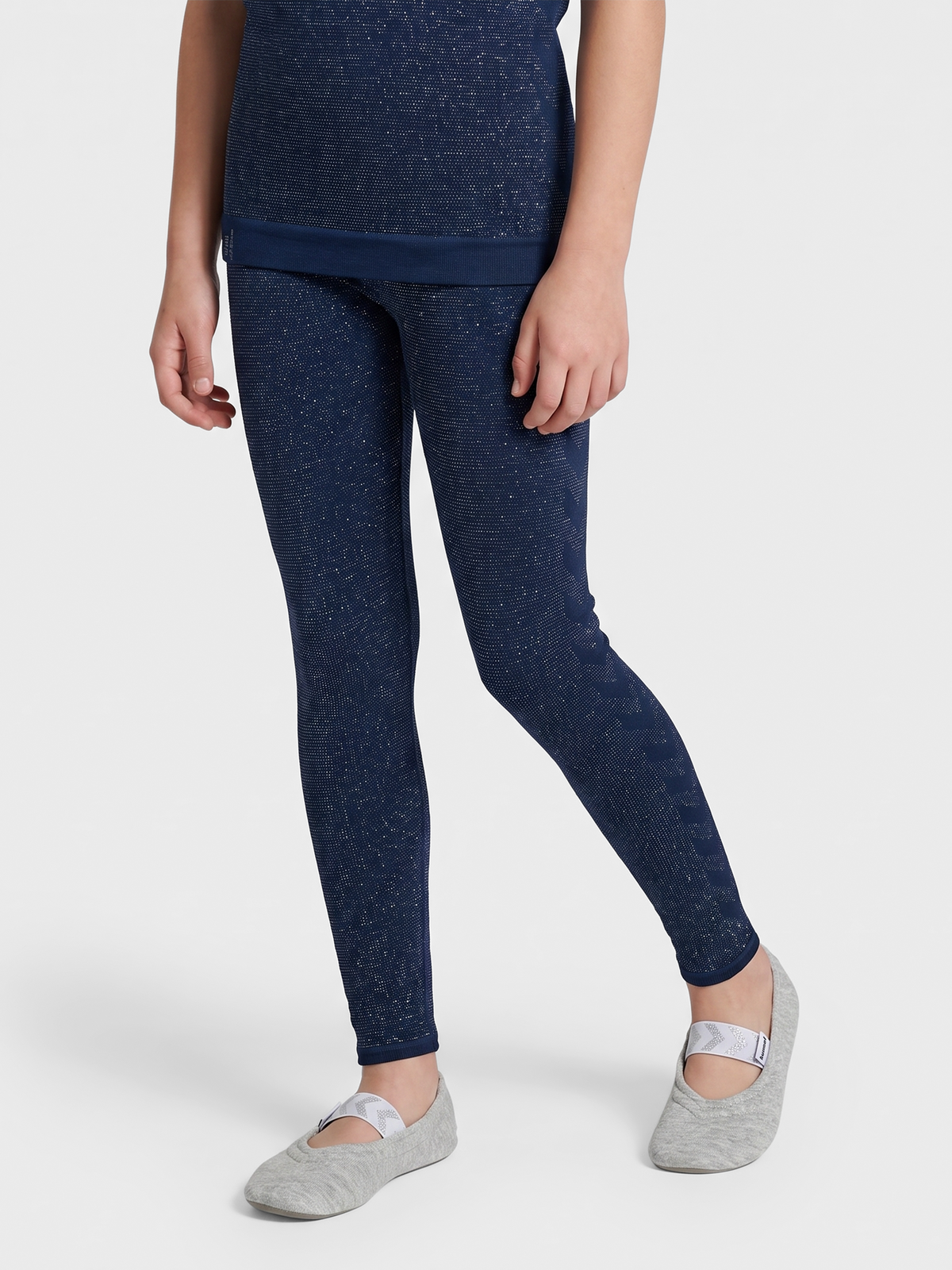 hummel Jr Seamless Glitter Tights Dress Blues